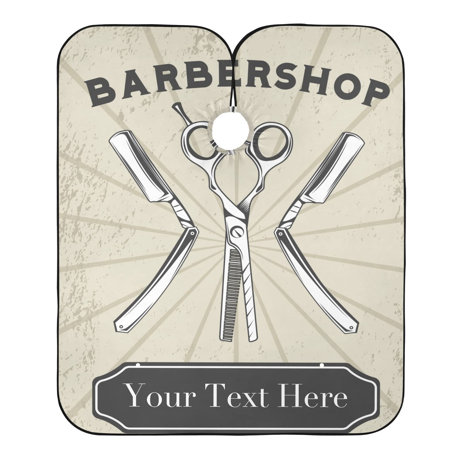 ODAWA Capa de peluquería personalizada estilo vintage profesional de corte de pelo impermeable delantal de peluquería capa de salón, Barbería Estilo Vintage, Talla única, Babero, ajustable