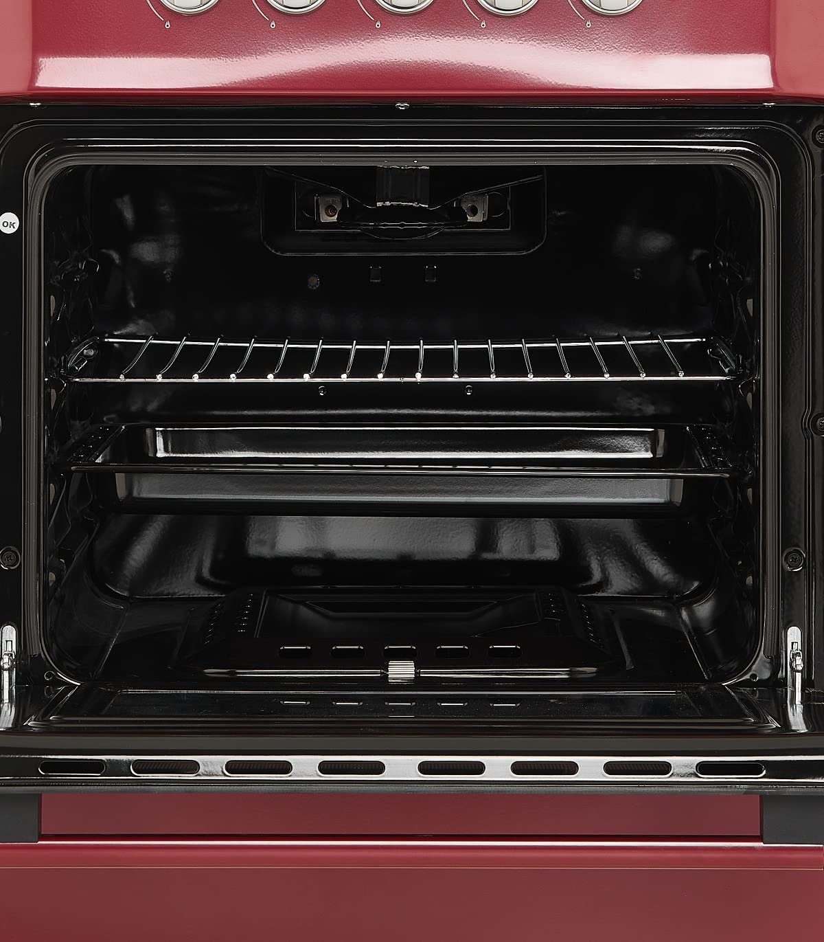 SOLTHERMIC F9LT50G2RED COCINA GAS PORTABOMBONA ROJA DISEÑO RETRO / 5 FUEGOS CON ENCENDIDO AUTOMATICO/HORNO 64 L. / ENTREGA A DOMICILIO Y RETIRADA DEL USADO GRATIS