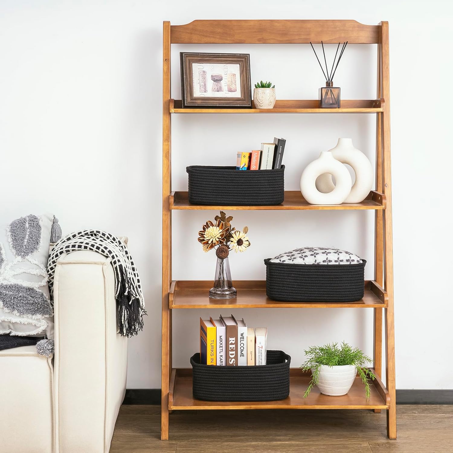 Goodpick Storage Baskets, Woven Baskets for Gifts Empty, Small Rectangle Basket for Organizing 3 Pack