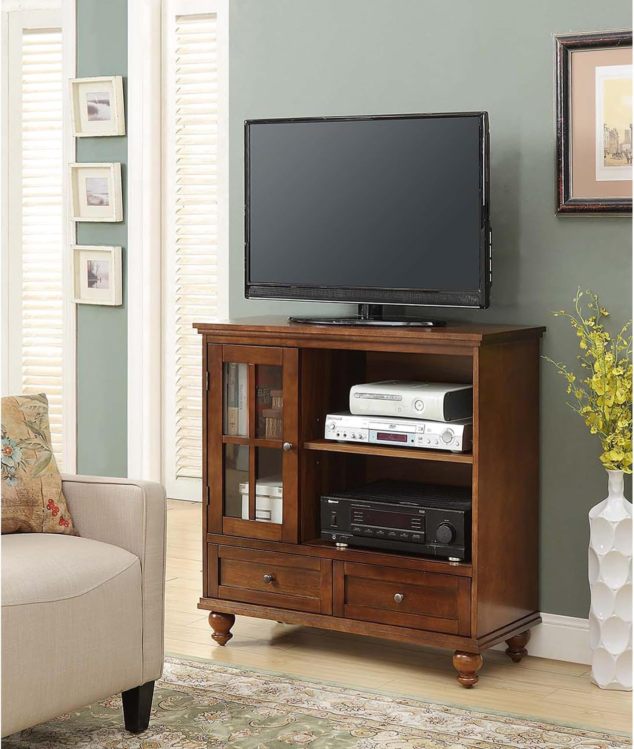 HomeStock Retro Revival Highboy Tv Stand