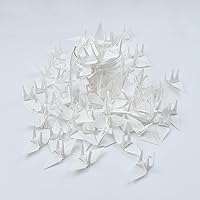 Origamipolly 100 Ivory Origami Paper Cranes - Hand Folded for Wedding, Party Backdrop, Birthday Decor & Events