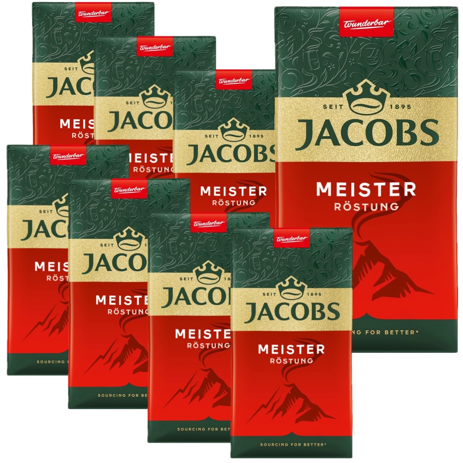 JACOBS Filterkaffee Meisterröstung 8 x 500g Pulver-Kaffee gemahlen Röstkaffee
