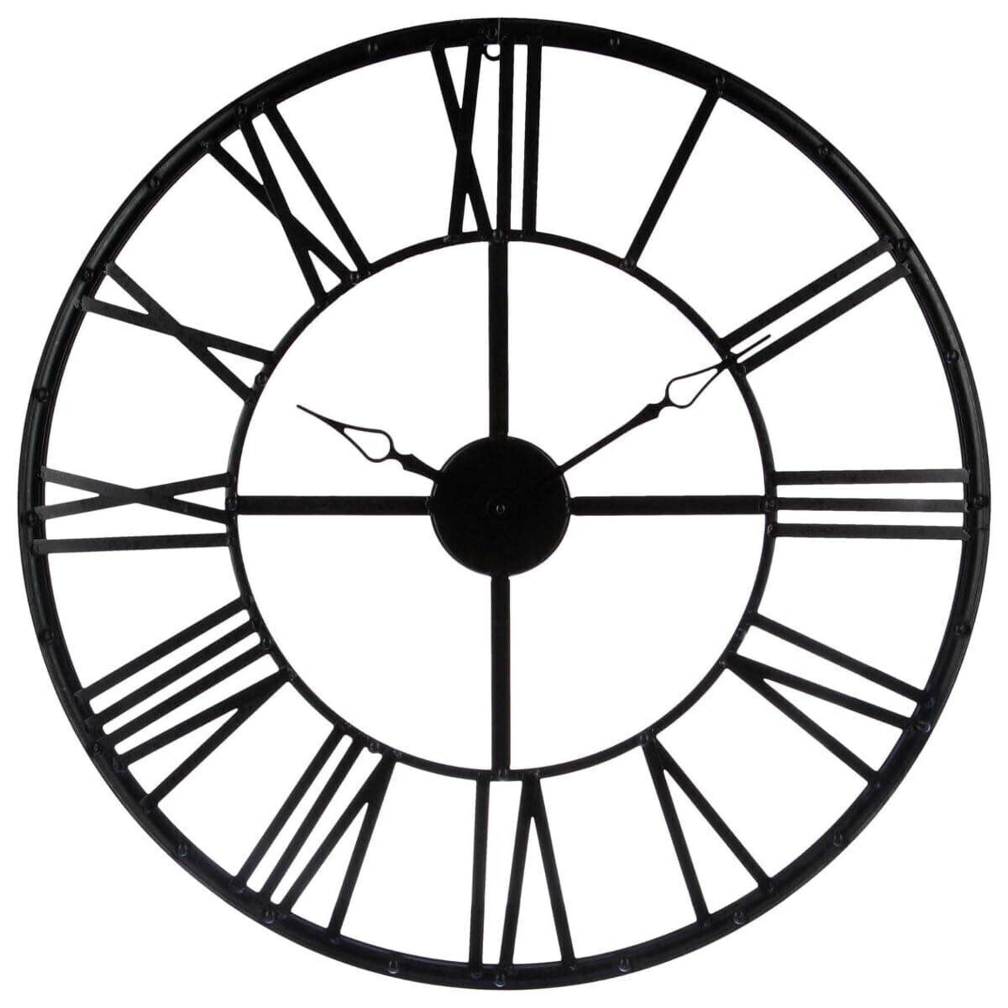Reloj de Metal Negro Vintage para decoración diámetro 69,5cm