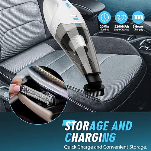 Miniatura 5 de Aspiradora de mano, 12V inalámbrico, filtro HEPA, azul