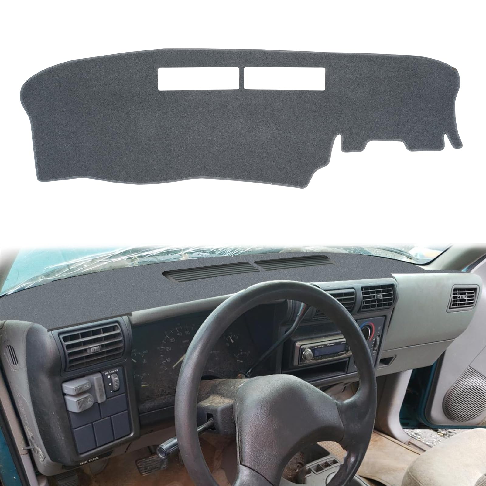 Dashboard Cover Dash Cover Mat Pad Custom Fit for 1994-1997 Chevrolet Chevy S10 Blazer/GMC Jimmy Sonoma/96-97 Olds Oldsmobile Bravada(94-97 Dark Gray)