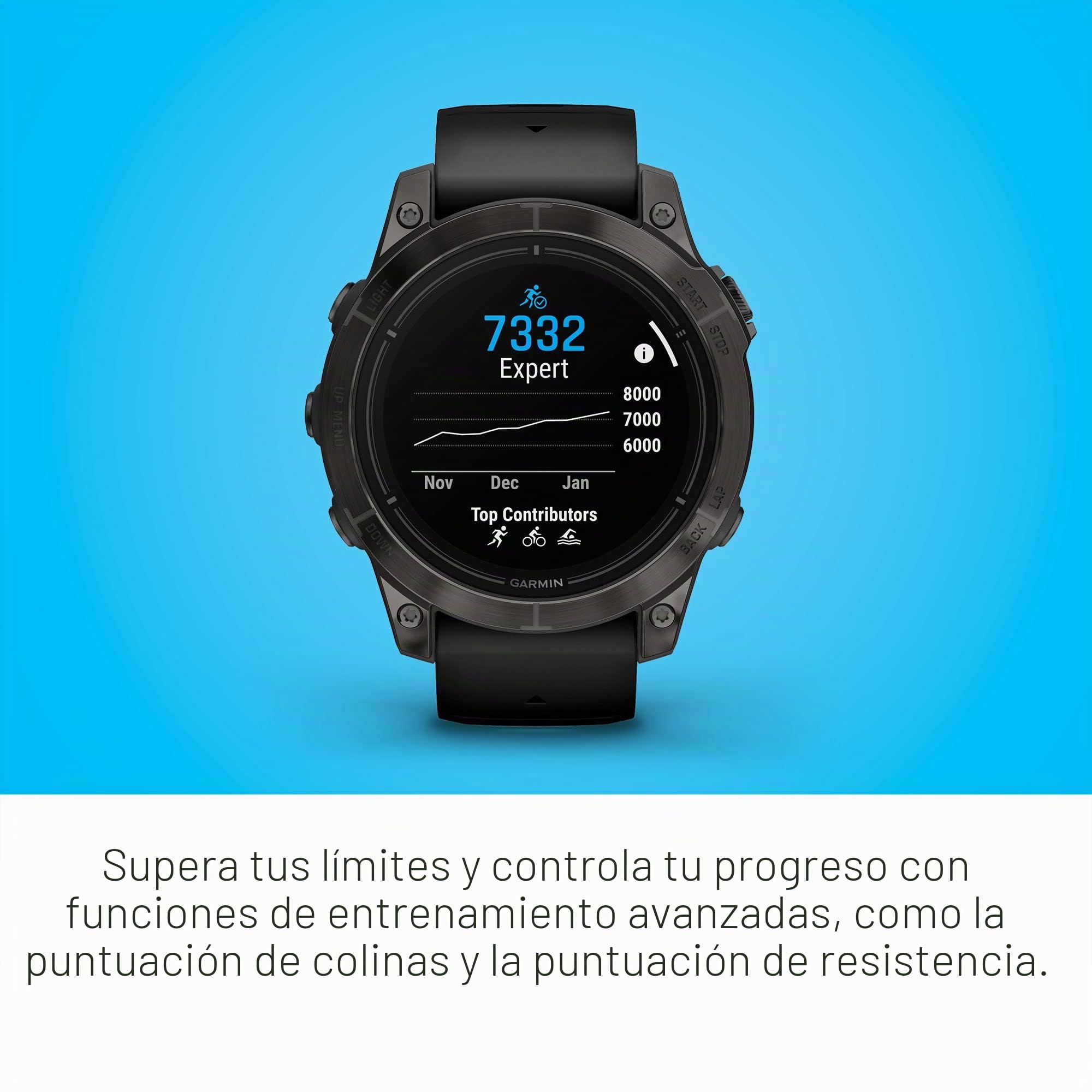 Garmin epix Pro (Gen 2) Sapphire Edition, 47 mm, Reloj Inteligente de Alto Rendimiento, tecnología de Entrenamiento Avanzada, Linterna integrada, Color Negro