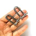 JY-Marine Long D Shackle Stainless Steel Shackle Load Clamp for Chains Wirerope Lifting Paracord Outdoor Camping Survival Rope Bracelets 5/32 Inch 4mm Marine Grade,2pk gallery image