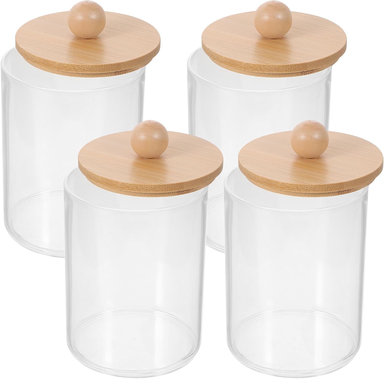 Zerodeko 4pcs Portable Toothpick Holder Container Set with Lid, Small round Plastic Toothpick Dispenser Box for Household Kitchen and Dining Storage