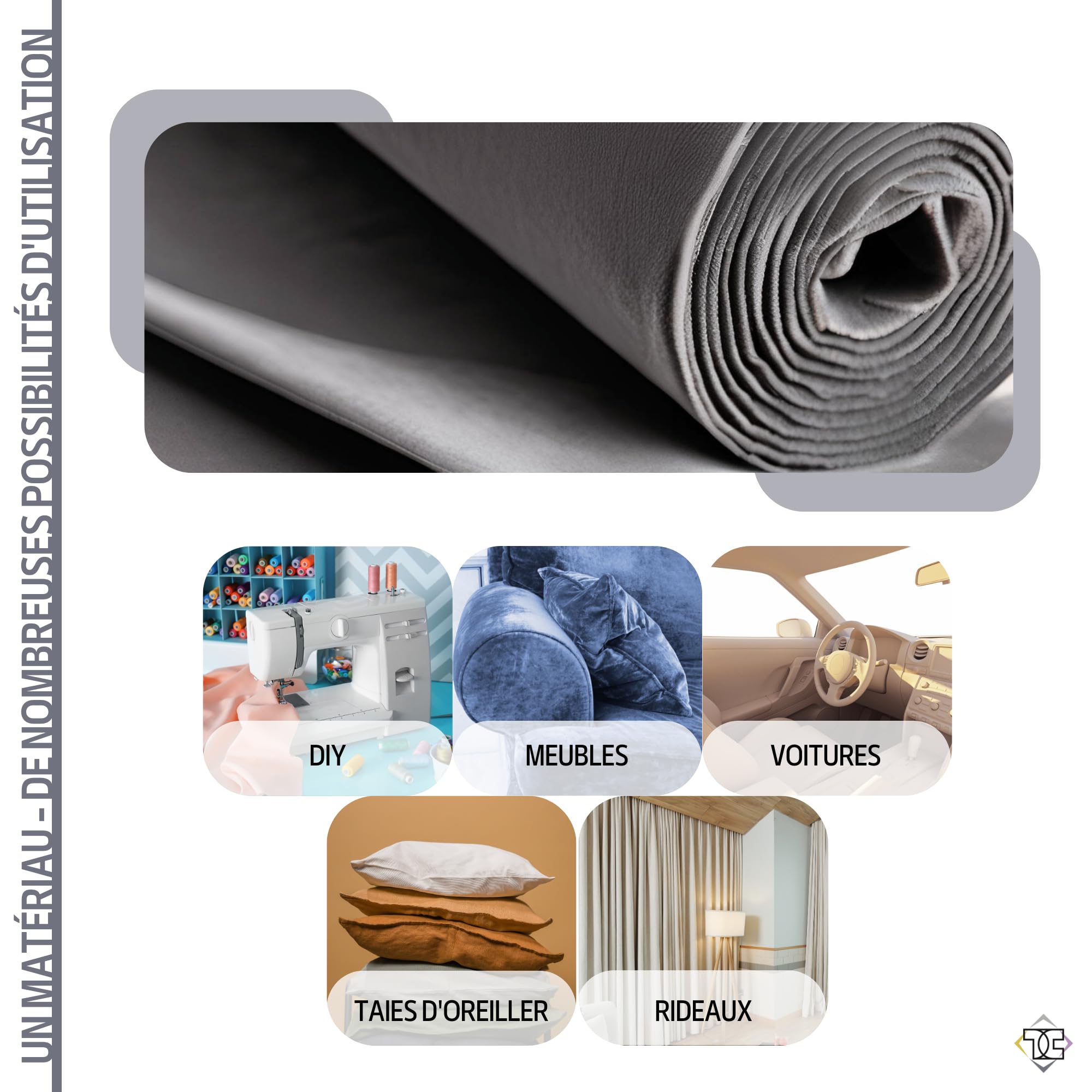TAPHICEROS Tissu en velours, Noir, 500cm x 140cm, Vendu au Mètre de tissu en microfibre, Matériau décoratif, Artificiel Aspect Daim Imitation pour Rideau, Meubles, DIY, Auto