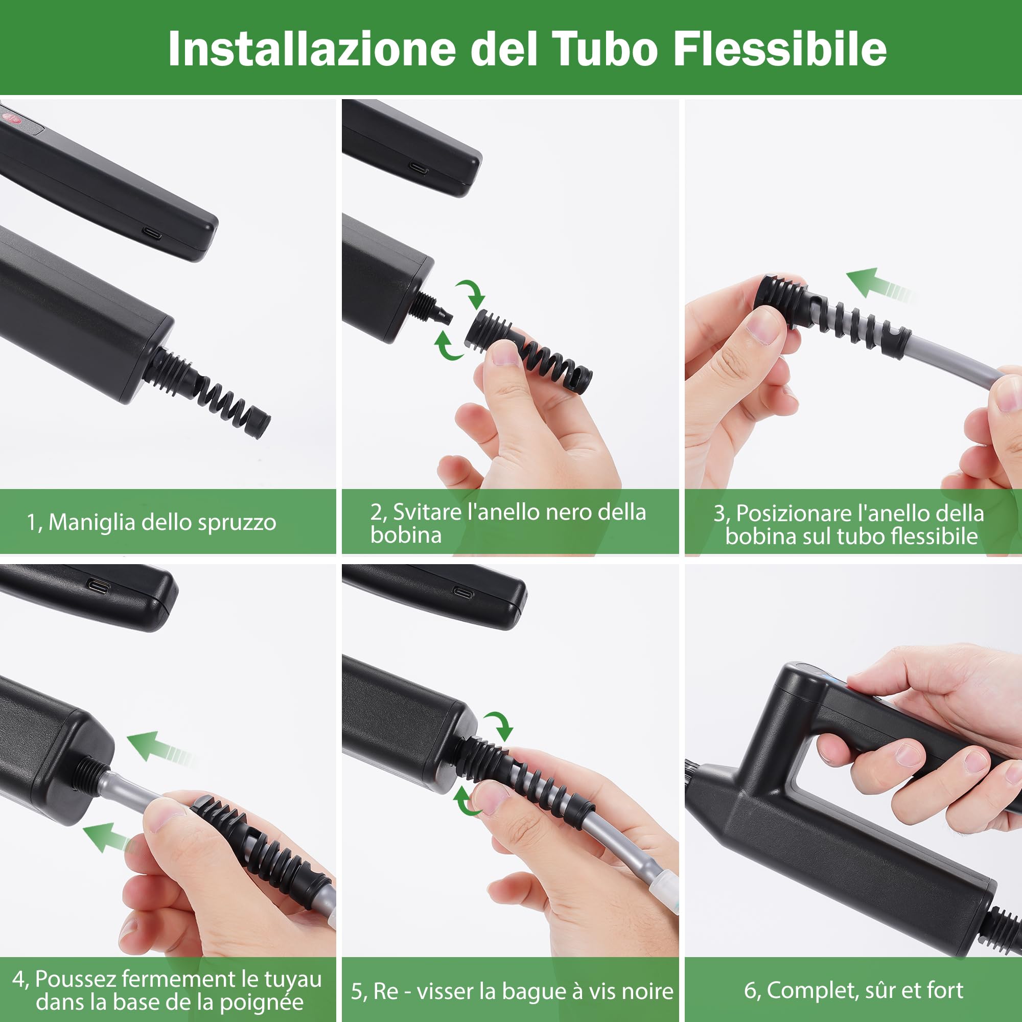 Spruzzatore Elettrico per Piante da 8L, Aggiornato Nebulizzatore a Pressione da Giardino con 4 Ugelli Regolabile, 3 Velocità Regolabile, Indicatore di Livello della Batteria (8L)