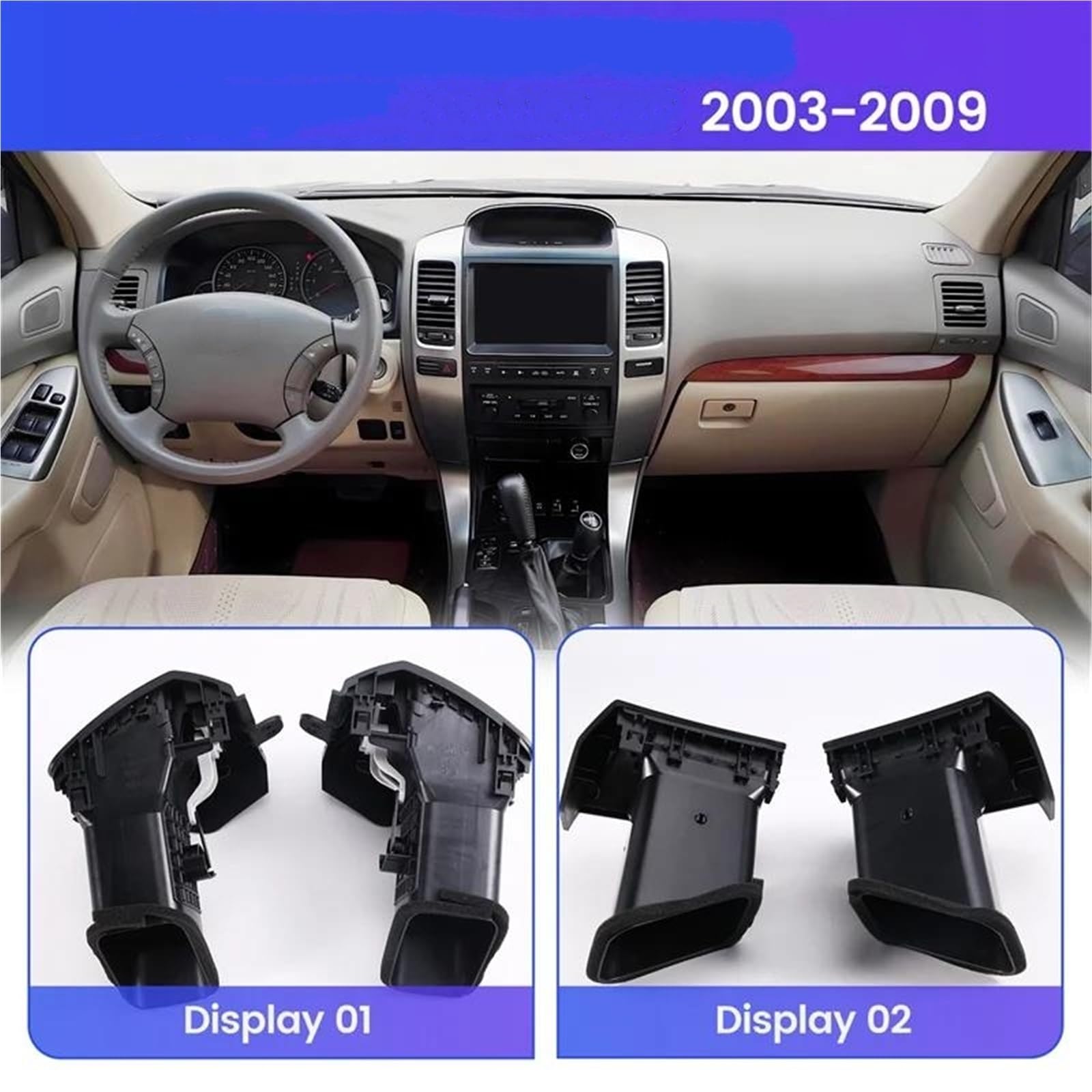 Pokrywa wentylacyjna do Toyoty do Land For Cruiser dla Prado 120 2003-2008 2009 deska rozdzielcza klimatyzacja kratka wylotowa wentylacyjna
