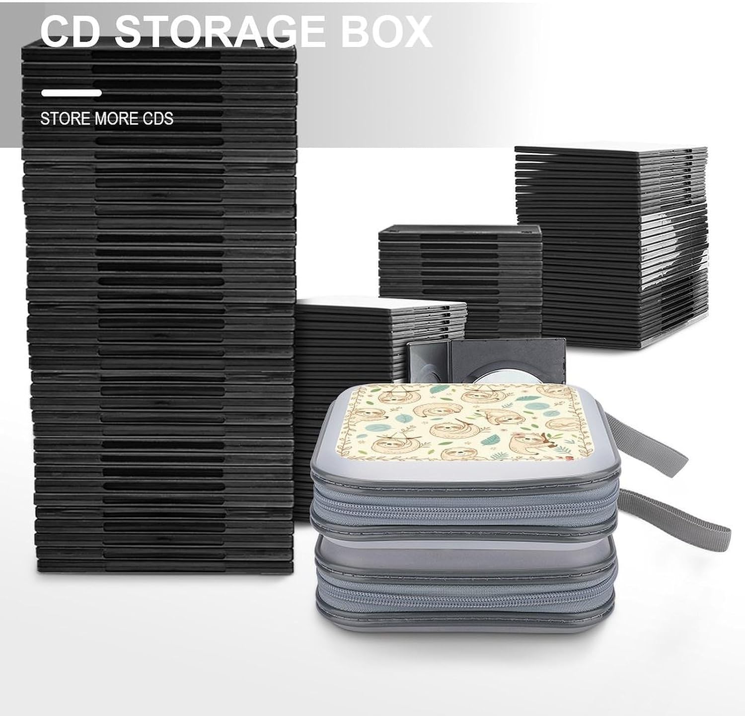Cute Sloth CD Case CD Storage Box DVD Sleeves