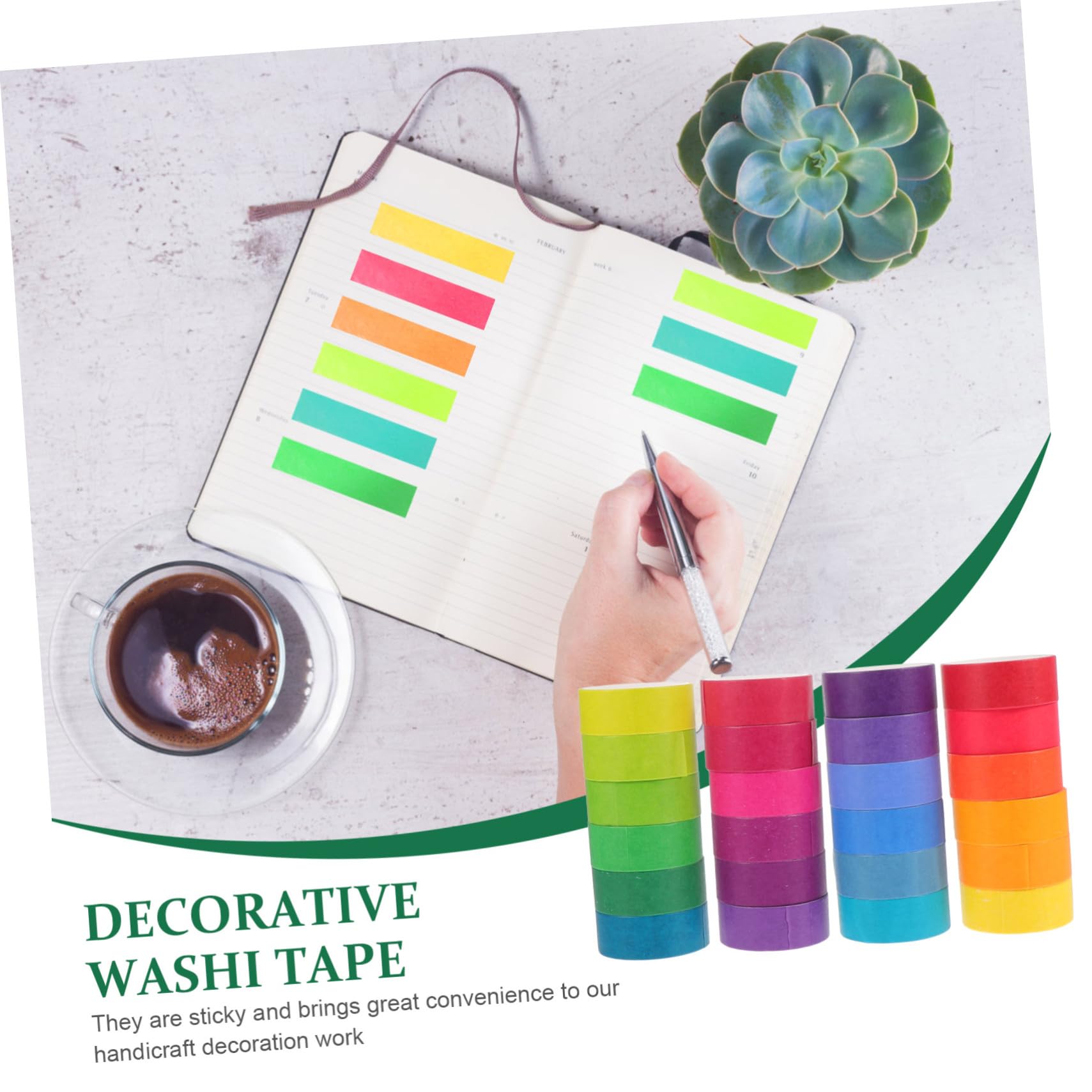 Washi Tape Selbstklebend 48 Rollen Einfarbiges Klebeband aus Papier und Einfach zu Schneiden für Hand Accounts und Dekoratives Basteln