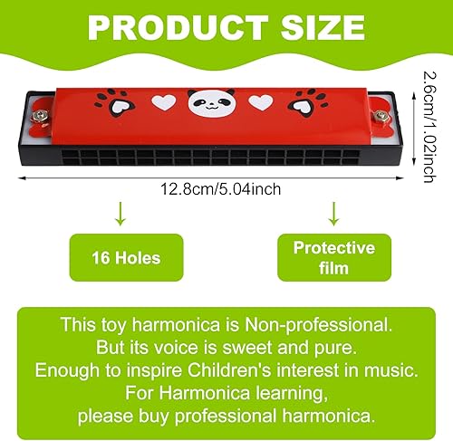 Miniatura 3 de GGSTDDUP 26 armónica para fiesta de cumpleaños de niños, armónica de 16 agujeros con doble fila, instrumento musical de 13 estilos para niños