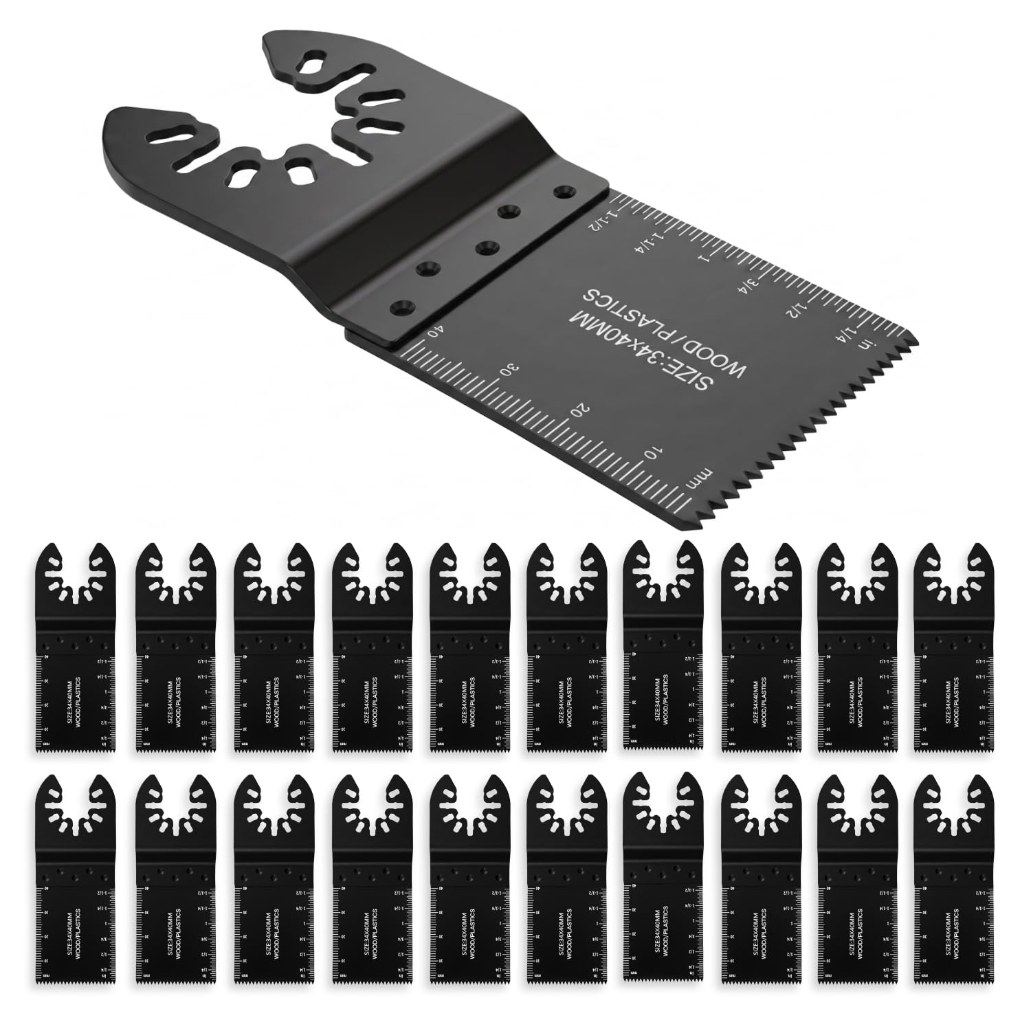 20Pcs Universal Multitool Blade Kits, Quick Release Multi Tools Blade Set for Wood Cutting, Premium Oscillating Saw Blades & Professional Oscillating Tool Accessories Replacement Kit