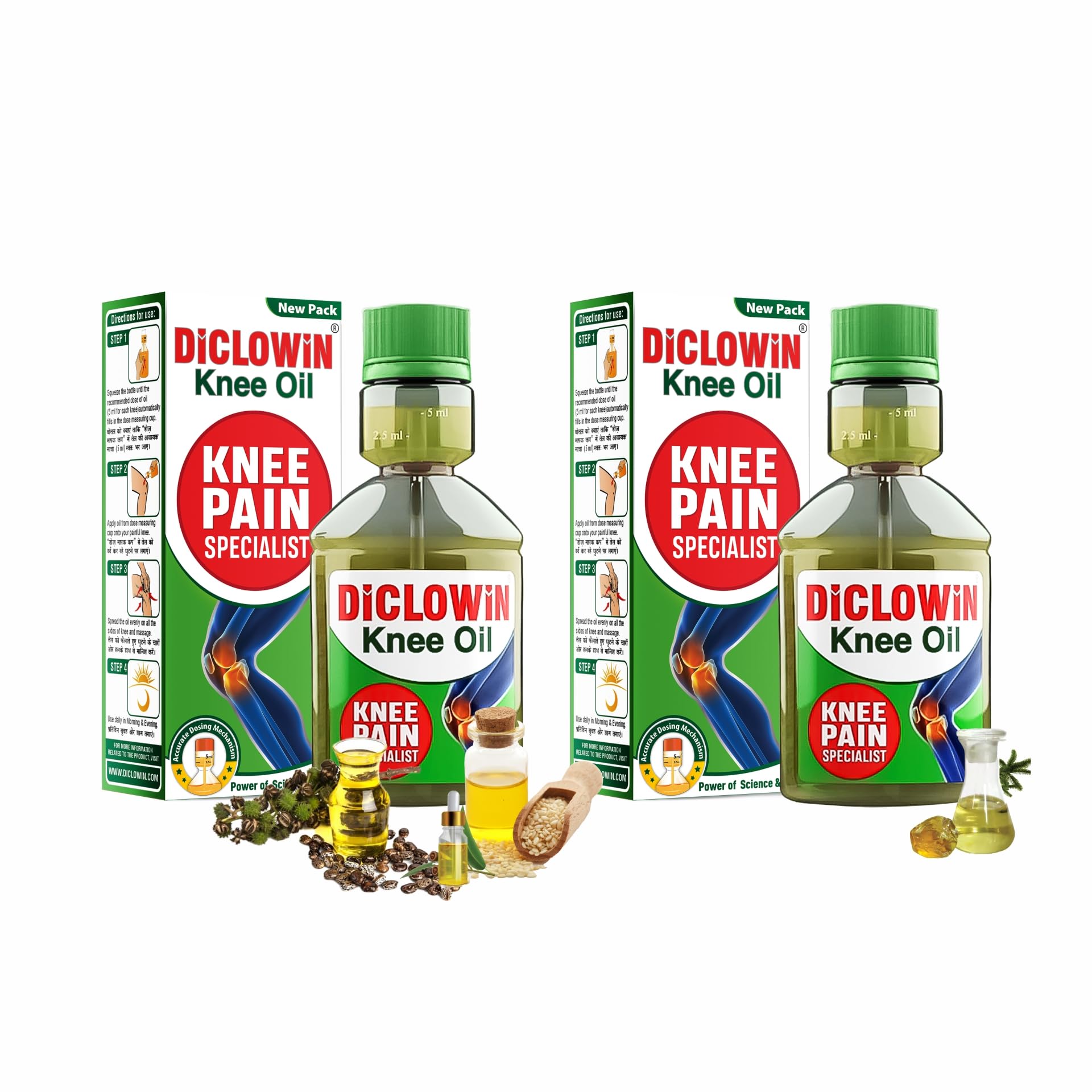 DiCLOWiN Knee Oil 60Ml | Provides Joint, Knee, Ortho Pain & Arthritis Relief with Deep Penetrating Action for Lasting Comfort & Mobility | Unique Bottle, Non-Greasy Oil, Effective, Rich Aroma | Pack of 2 (B0CM3TMJHD) Amazon Price History, Amazon Price Tracker