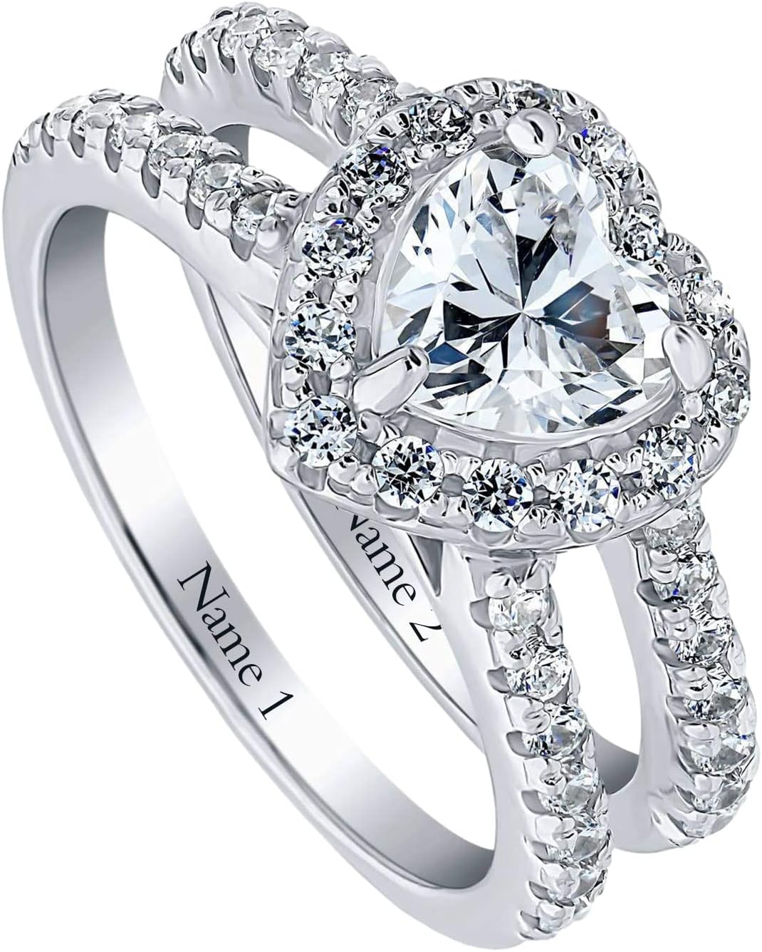 SISGEM 3 Carat(ctw) Heart-Cut Moissanite Wedding Ring for Women,10K 14K 18K Real Gold Engagement Rings Sets,Bridal Sets with Free Engraving,Size 5-11