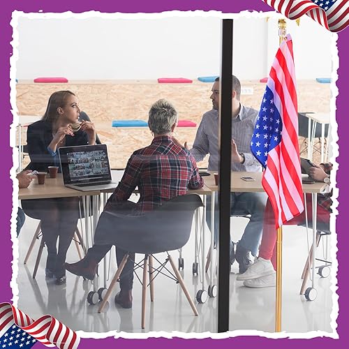 Miniatura 6 de Zonon Juego de 4 barras telescópicas de 7 pies para bandera de interior, poste de aluminio dorado con base de bandera y cubierta de águila, poste de