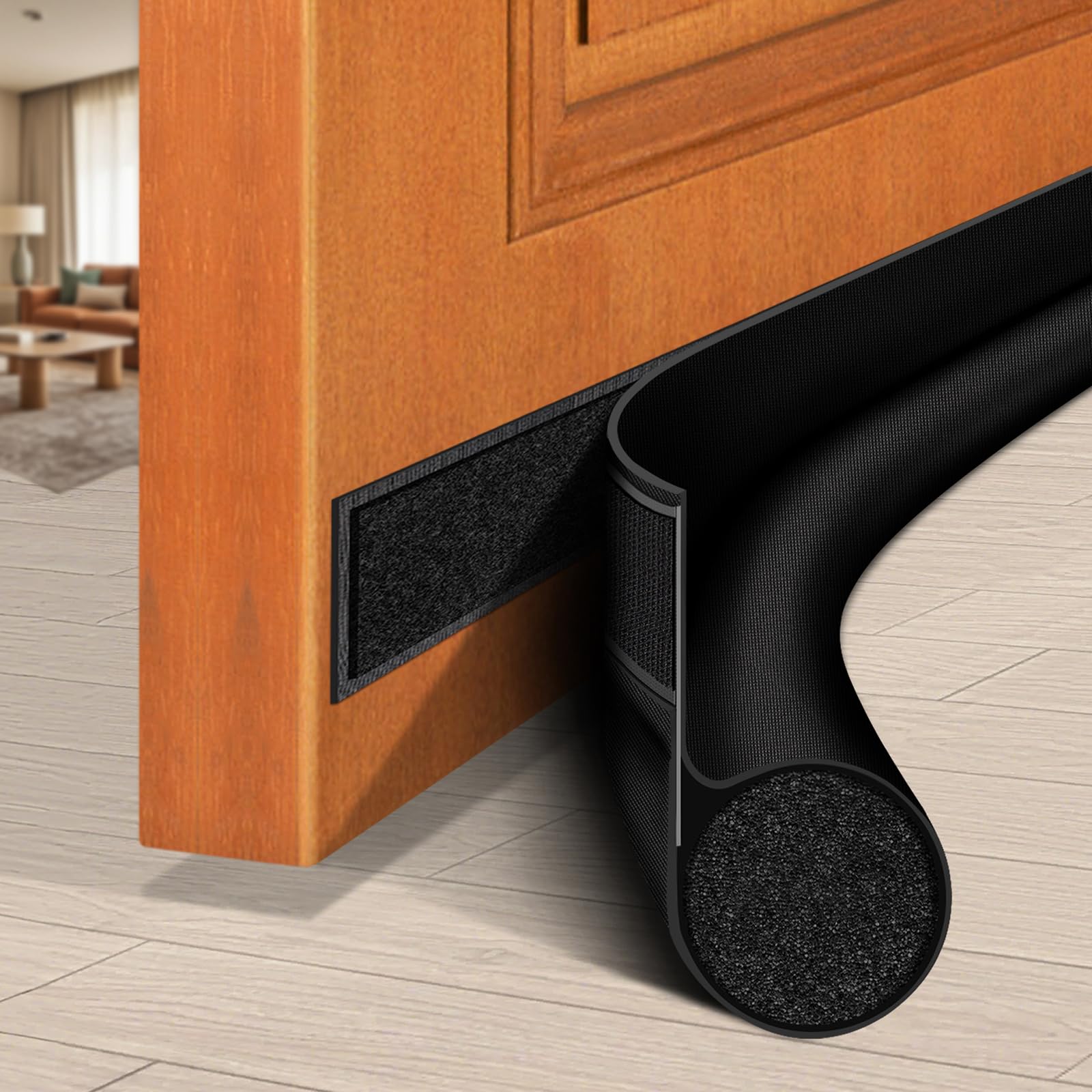 Door Draft Stopper 36 Inch Under Door Draft Blocker Door Sweep for Bottom of Door Reduce Cold Air, Soundproof, Light, Odor, Weather Stripping Door Seal Strip Fit for Interior/Exterior