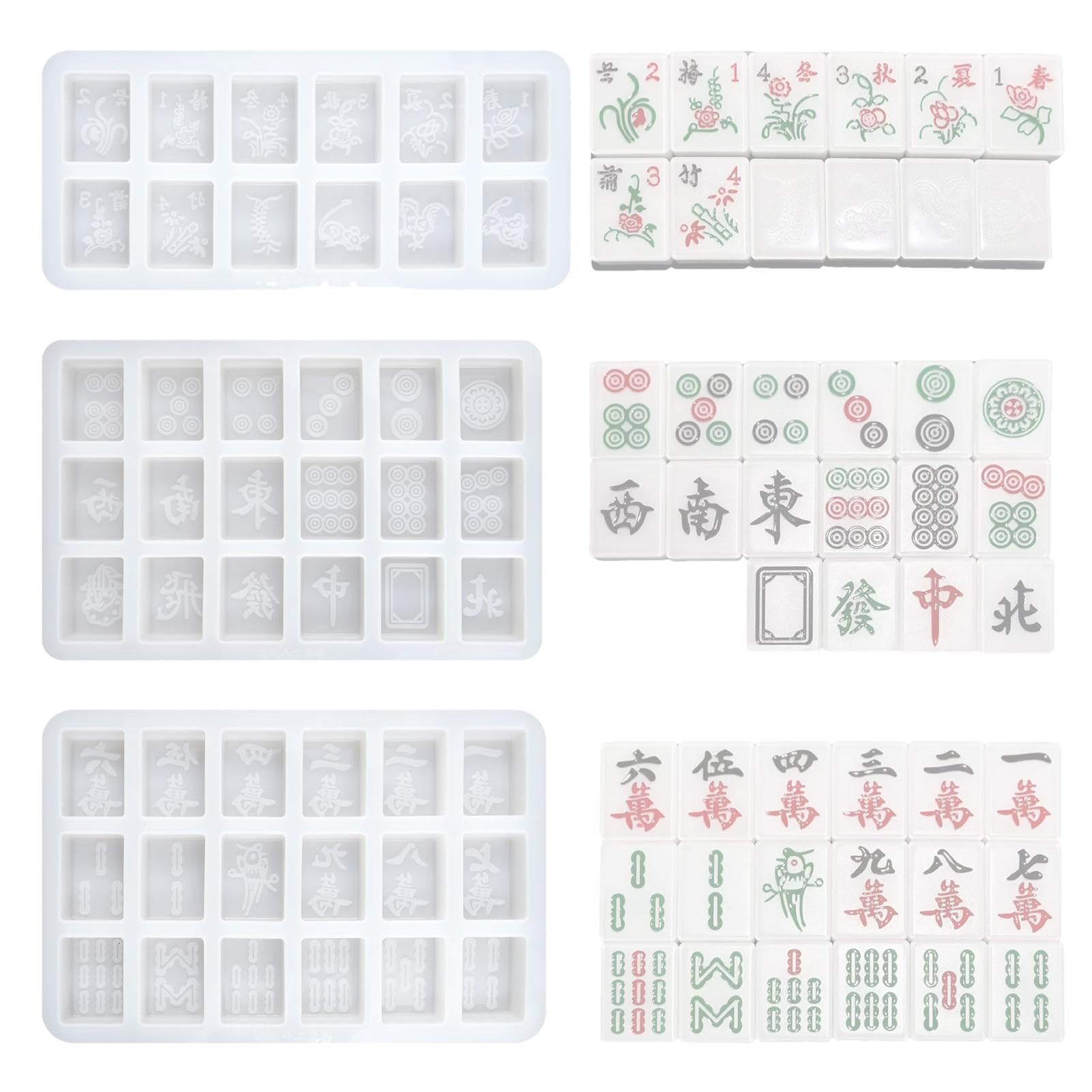 Moule silicone mahjong pour résine époxy et loisirs créatifs DIY