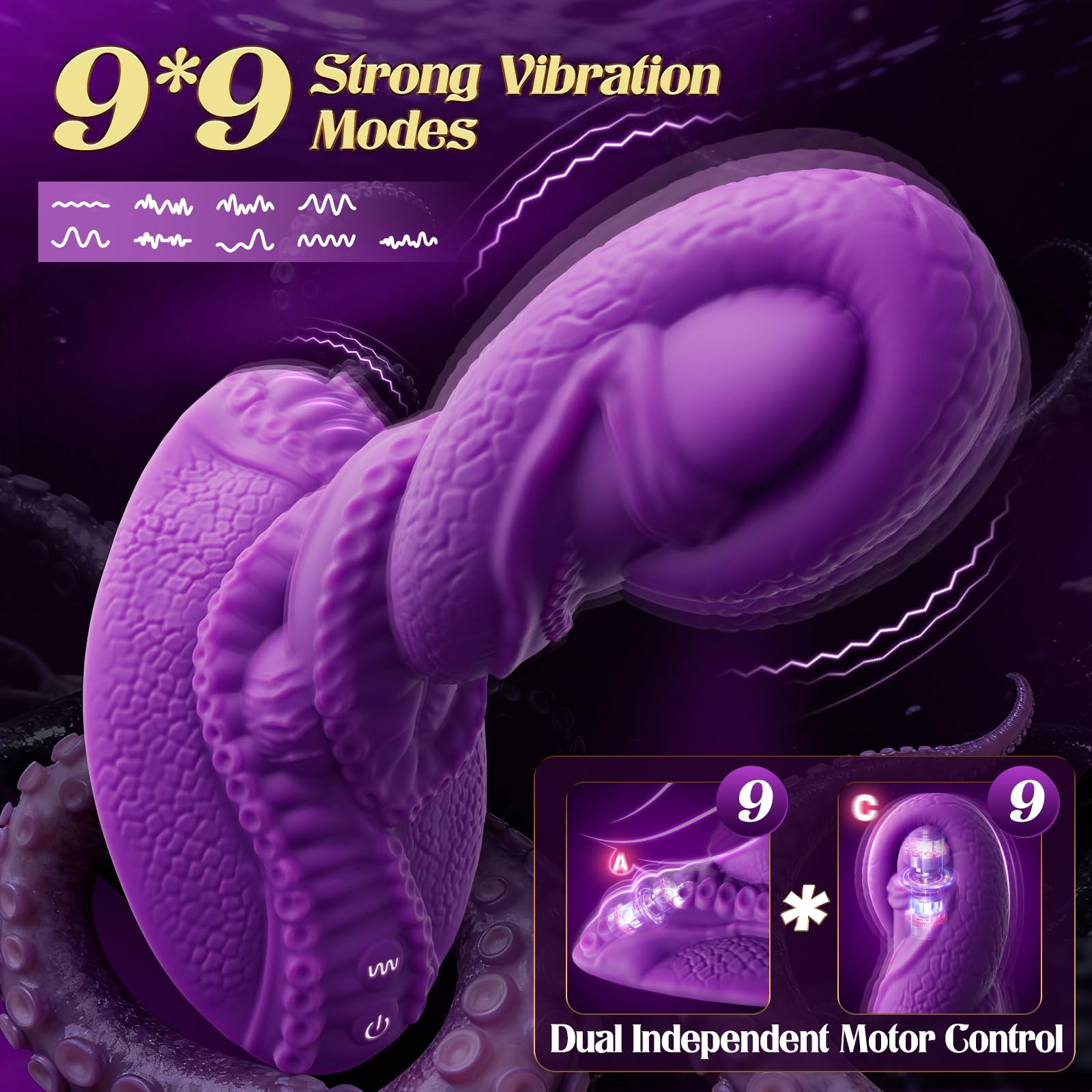 Consoladores monstruo Vibrador Máquina sexual - Siéntate y viaja Consolador de fantasía 9+9 modos de vibración para mujeres Vibrador de próstata para hombres