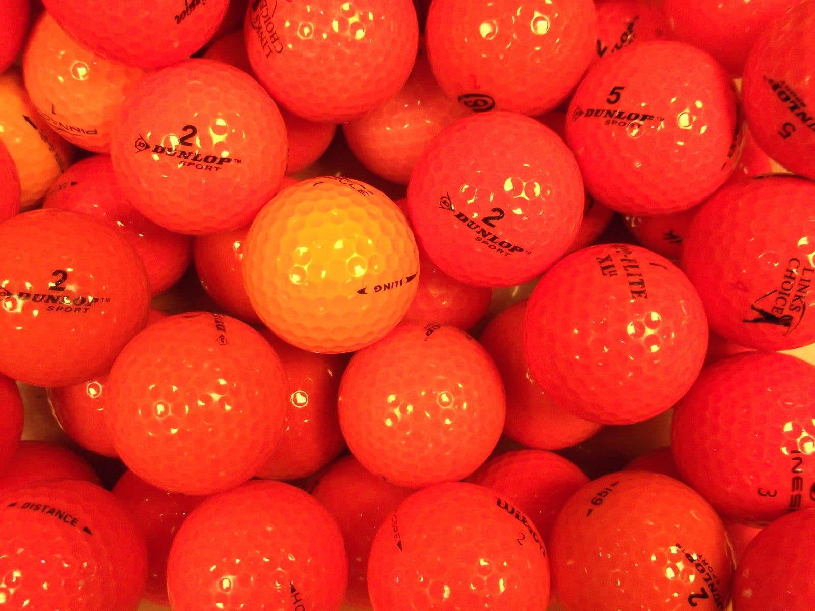Lot de 50 balles de golf orange – Mélange de balles de récupération – Perle/Grade A