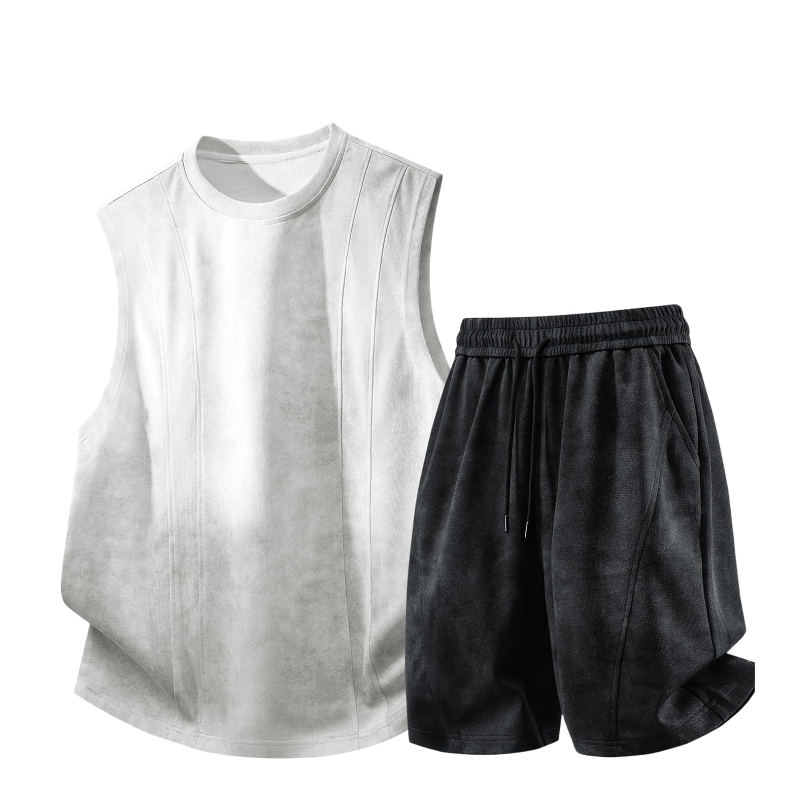 Męski American Tank Sport Set Summer Slim Luźny T-shirt Bez Rękawów