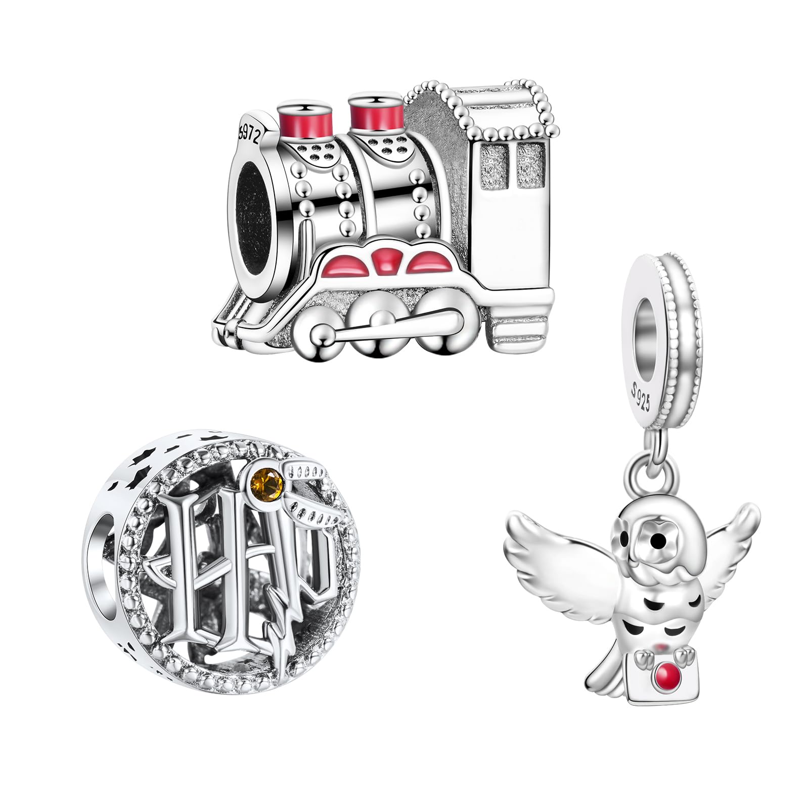 Doyafer 925 Colgante De Plata Esterlina Con Pájaros De Tren y Perlas, Collar y Pulsera De Mujer, Con Zircón 5A - Regalos De Cumpleaños Para Familiares y Amigos