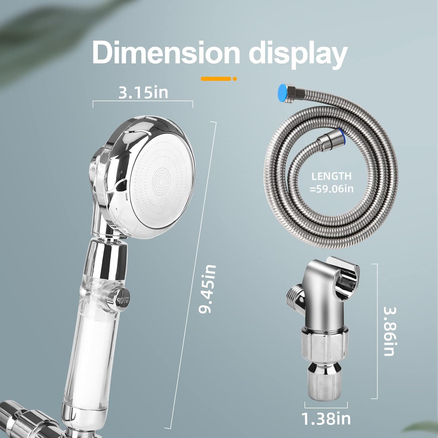 Buy Tronger Handheld Showerhead with Double Filter System ,Anticlog