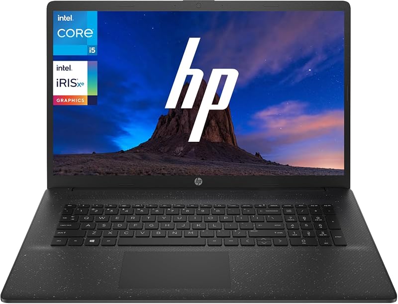 HP 17.3" HD+ LED Business Laptop Computer, Windows 11 Home, 16GB RAM 256GB SSD, Intel Core i5-1334U 10-Core Processor, Intel Iris Xe Graphics, Numeric Keypad, Camera Privacy Shutter, Jet Black