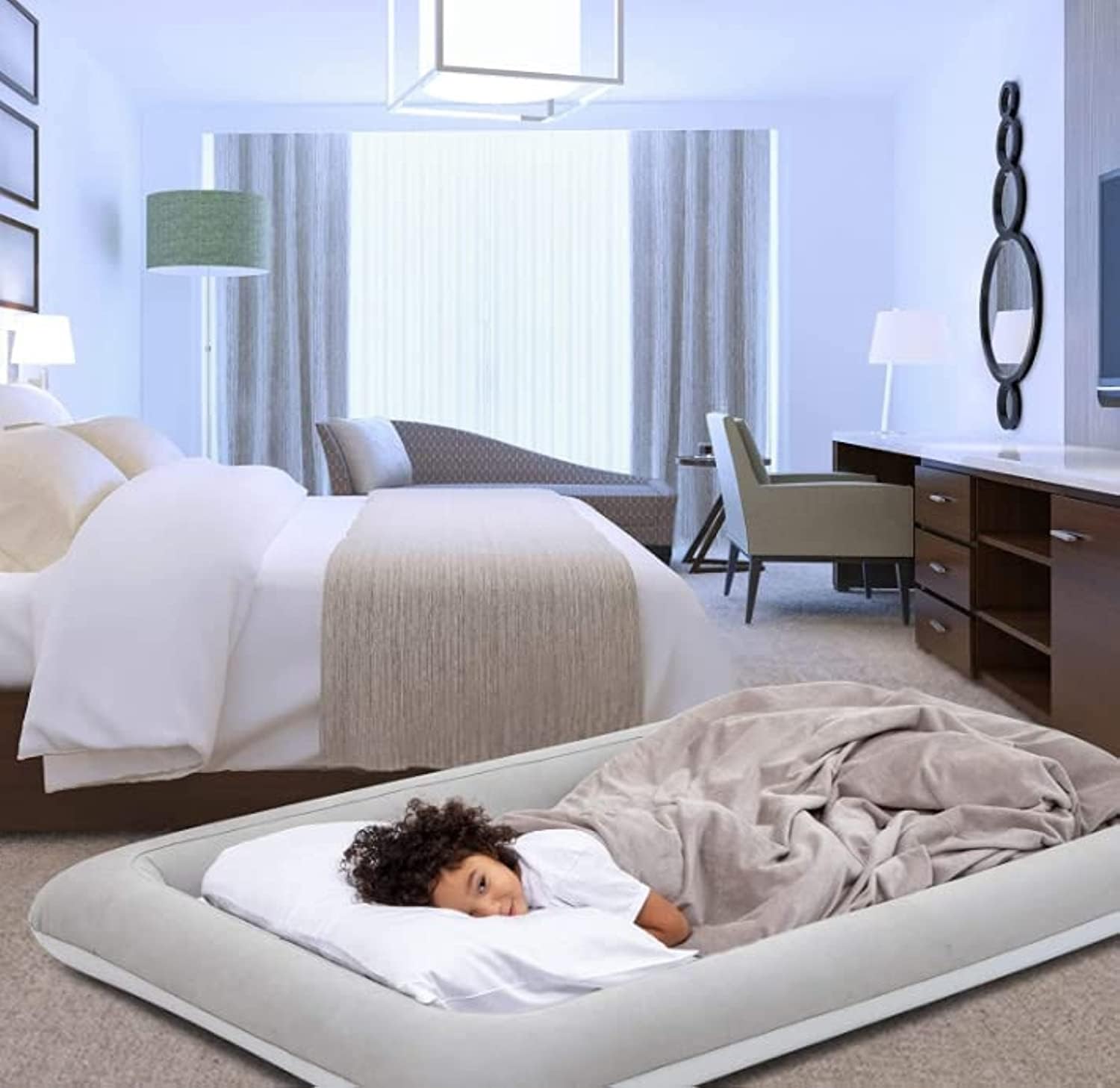 THE WHITE SHOP Travel Bed,Portable Blow Up Bed for Children, Lightweight, Sturdy-Floor Beds and Mattresses, Durable Traveling Accessories for Toddler