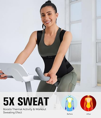 Miniatura 7 de Eleady El mejor corsé de neopreno para entrenamiento de cintura, chaleco para sudar, pérdida de peso, moldeador de cuerpo, camisetas sin mangas para