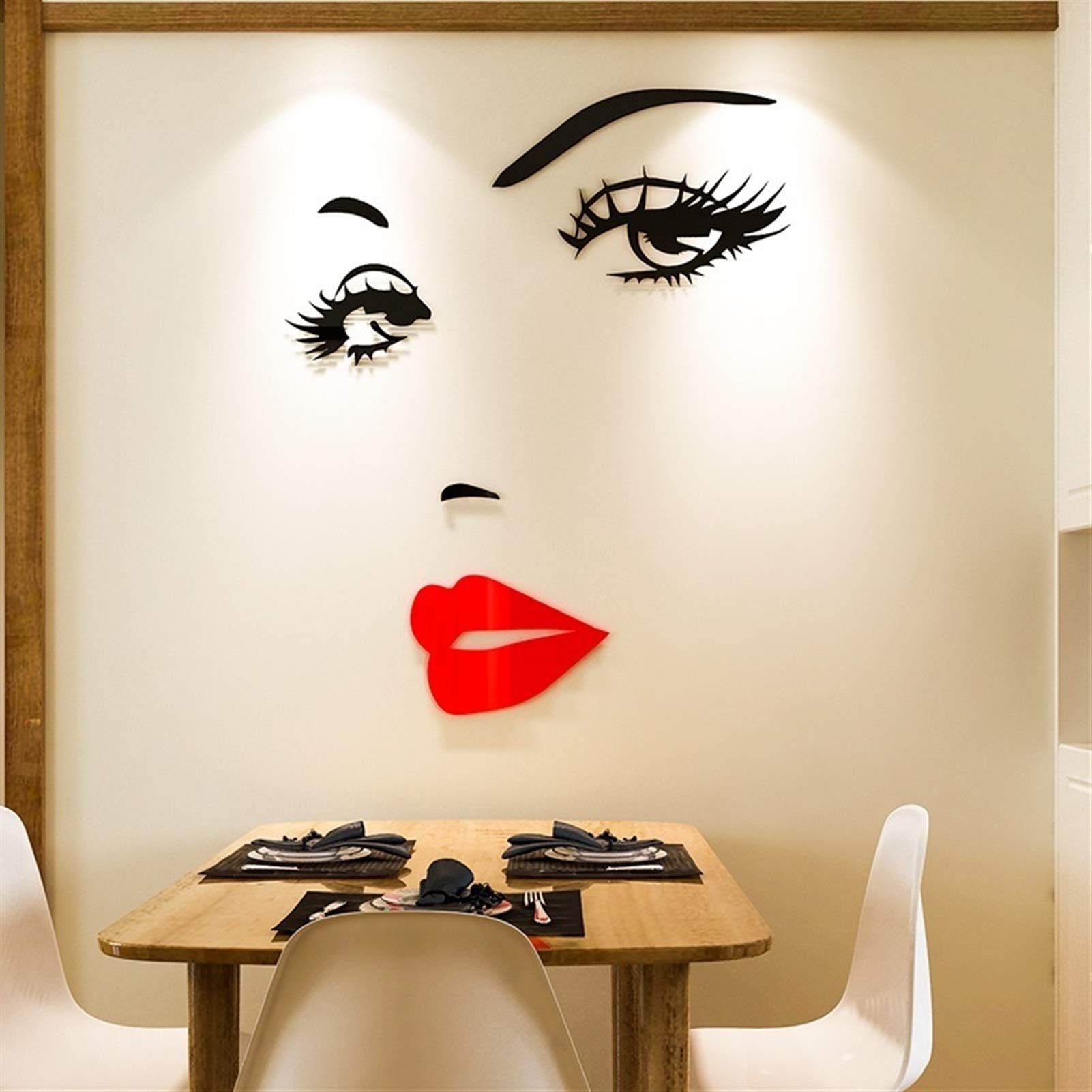 Dame Acryl Wandaufkleber für Garderobe Dekorative 3D Wandaufkleber für Bar Home Schlafzimmer Kreative Fototapete Abziehbilder, Size : XL About 1.2x0.9