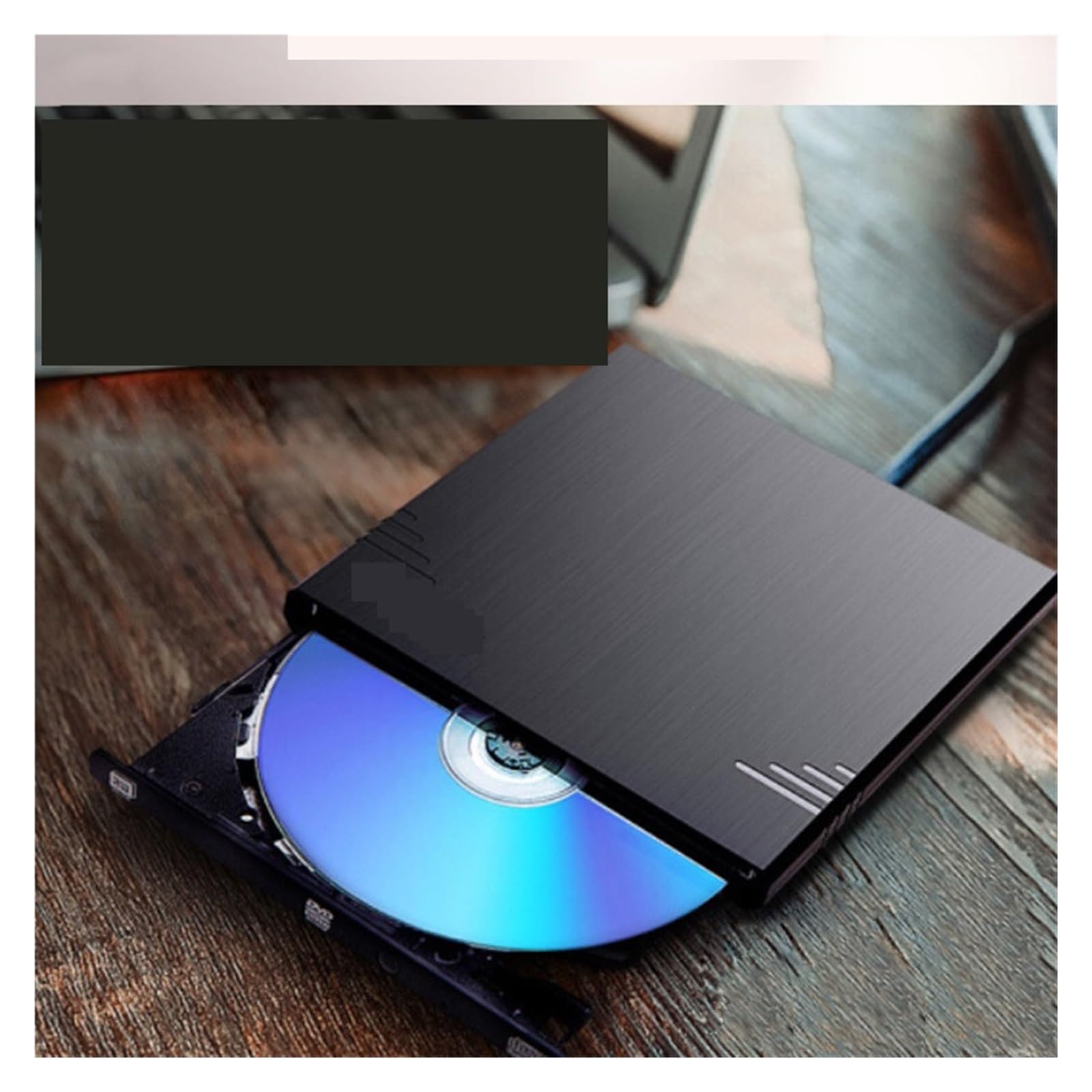 8X USB2.0 Unidad Óptica Externa Grabadora De DVD Unidad Óptica Móvil Negro