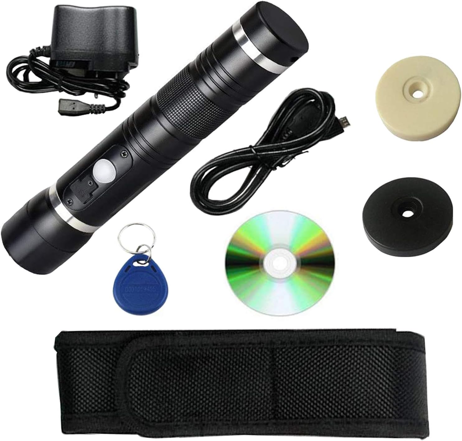 MENGQI-CONTROL Security Guard Tour Systems RFID Guard Tour Patrol System with LED Flash Light(for SOS)+30pcs Check Point