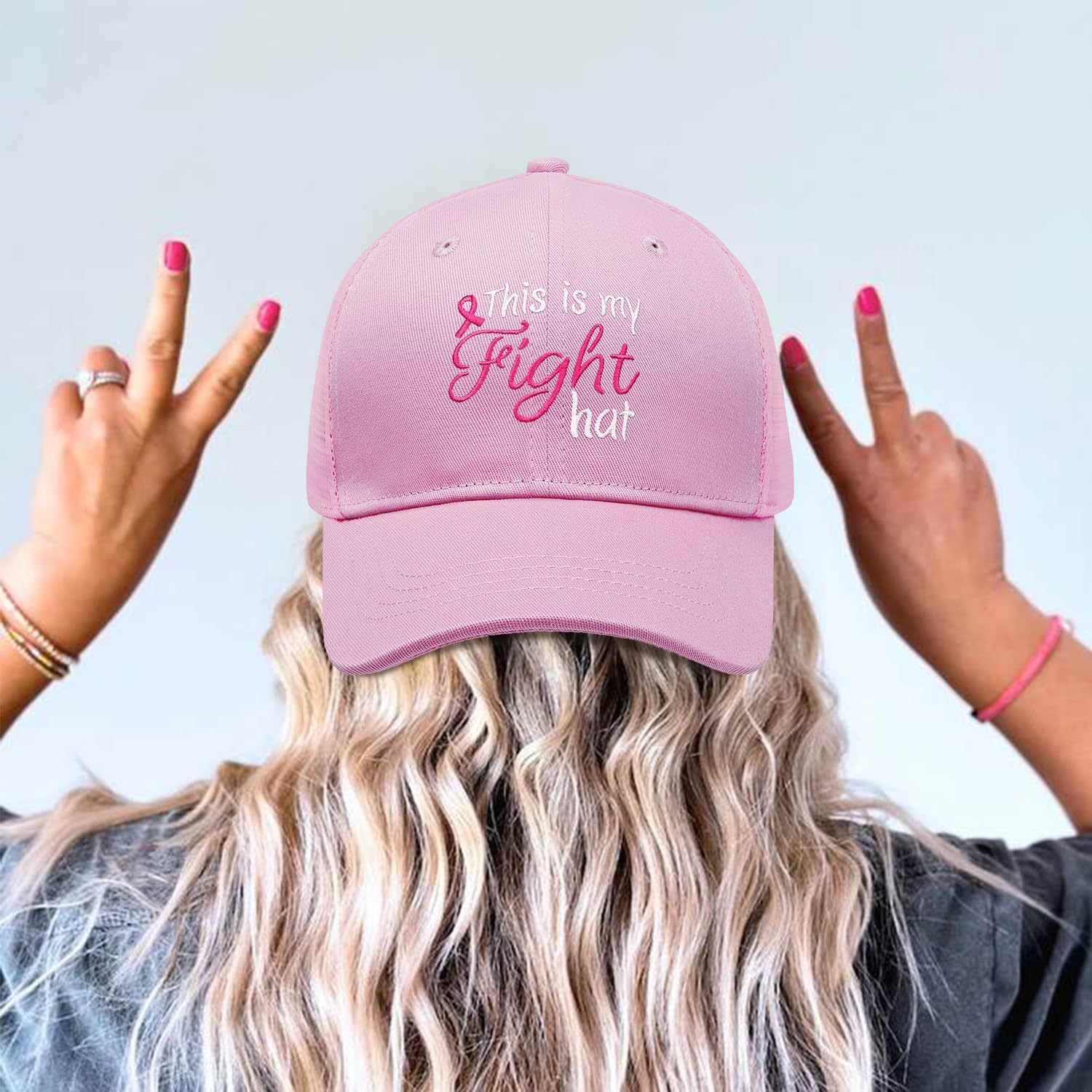 Breast Cancer Trucker Hat Breast Cancer Survivor Gifts for Women Embroidered Adjustable Washable Baseball Cap