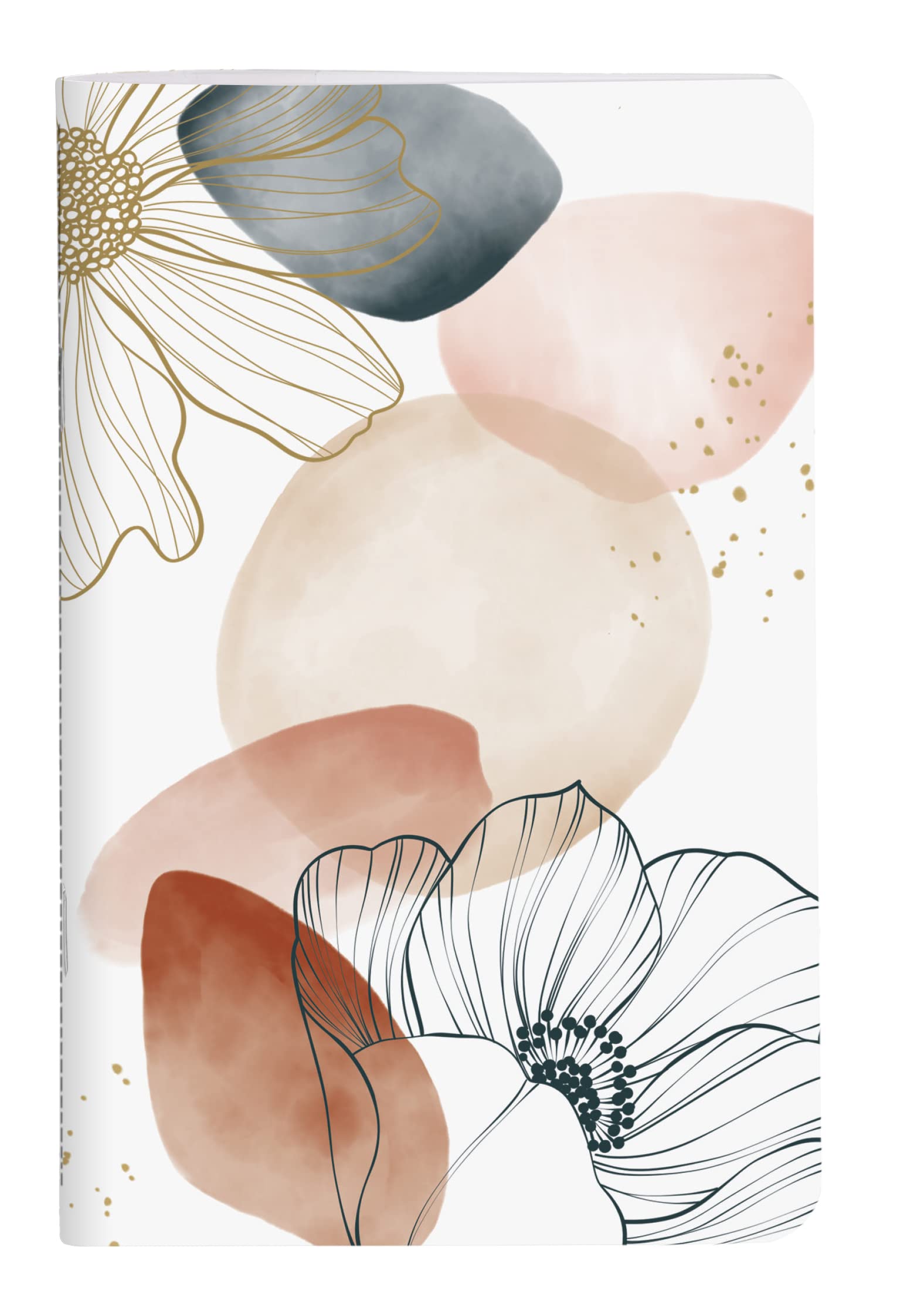 Clairefontaine 115960C - Thread-Stitched Notebook Geometric/Floral Powder Pink 9x14cm 96 Lined Pages 90g White Paper Evanescence Collection Random delivery