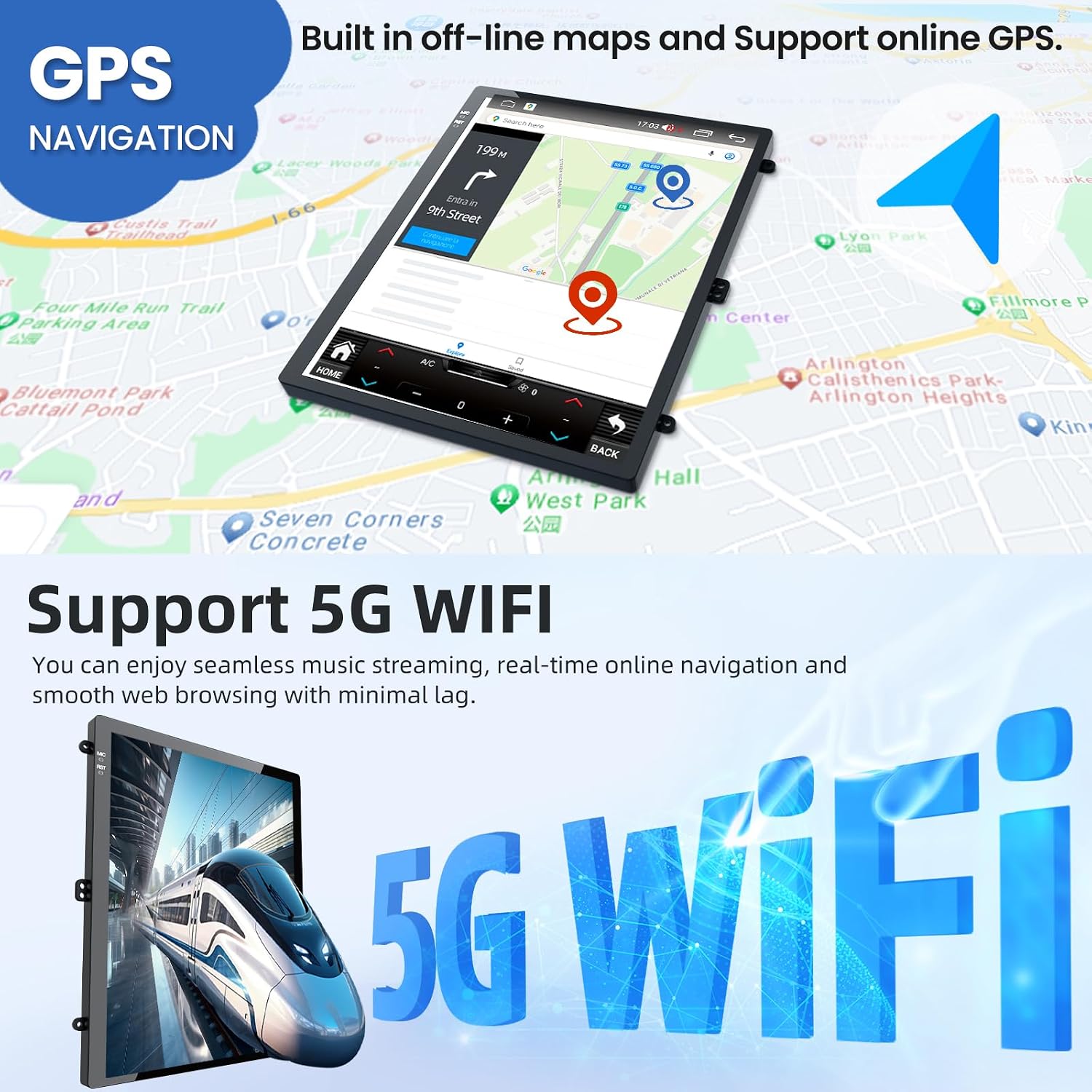 [4Core+64GB] Android 13 Car Radio for Ford Focus 2012–2018: Upgrade 5GWIFI Touchscreen Replacement Stereo, CarPlay Android Auto, GPS Navigation Bluetooth FM SWC Backup Camera Support