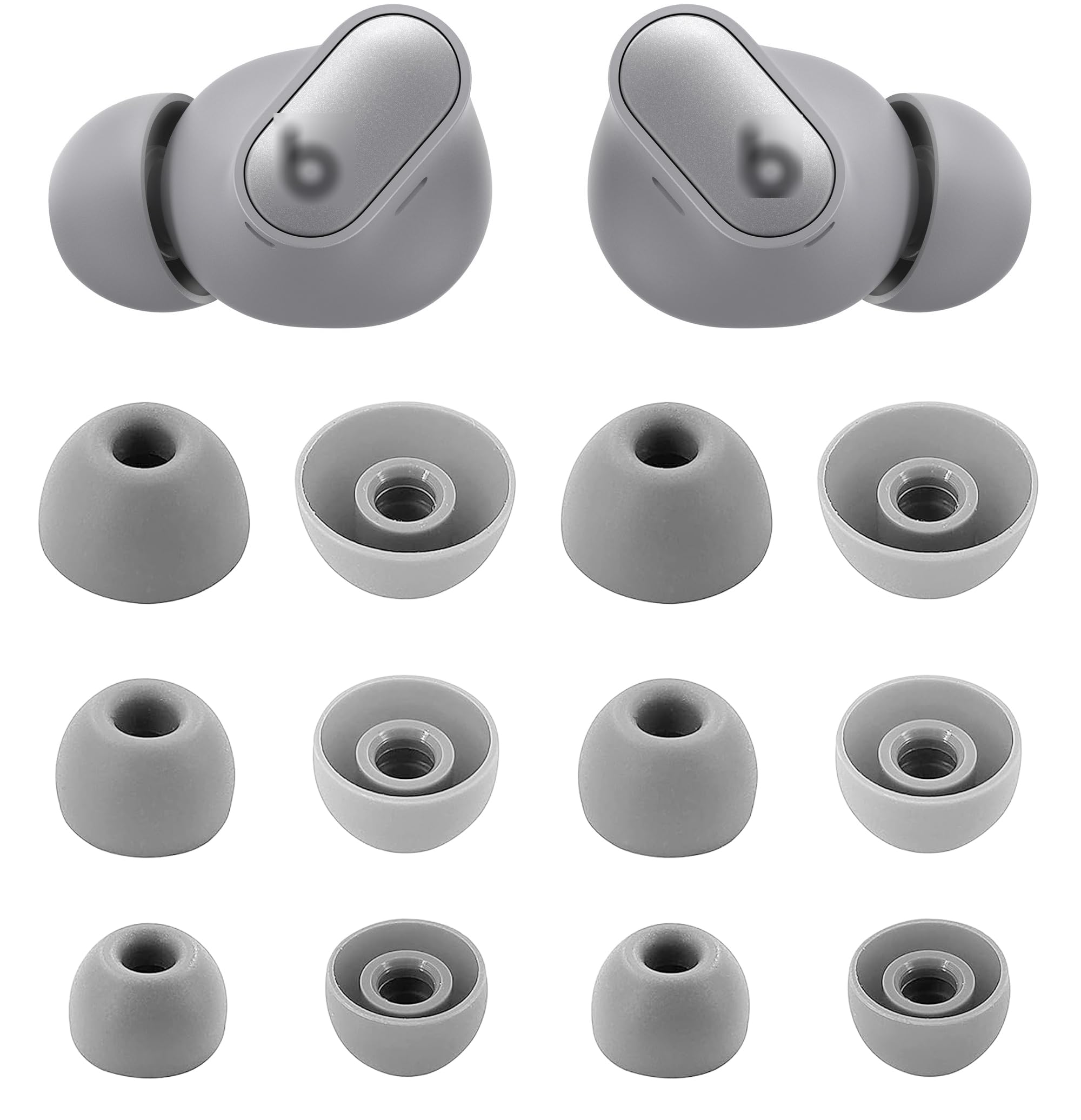 ALXCD Ear Tips Compatible with Beats Studio Buds+, S/M/L 3 Sizes 6 Pairs Soft Silicon Earbuds Replacement Tips Eartips, Compatible with Beats Studio Buds+, 6 Pairs, Cosmic Silver