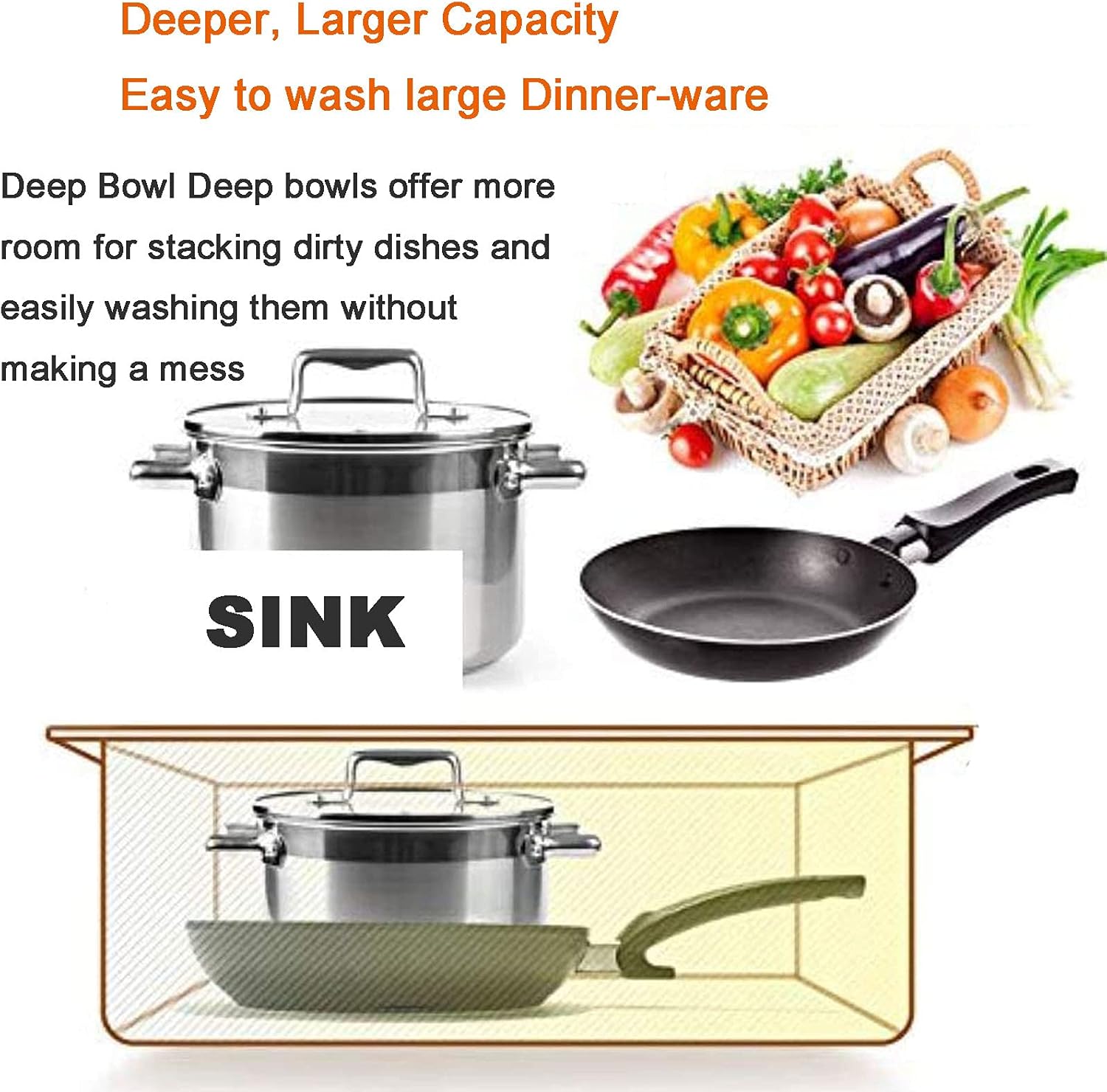 Whole Steel 304 Stainless Steel Sink Workstation Ledge - Single Bowl Kitchen Sink, Water Faucet 360 ° Rotation - for Restaurant, Bar, Garage, Laundry Room, Shop, Utility Room Etc ( Size : 60X60CM )
