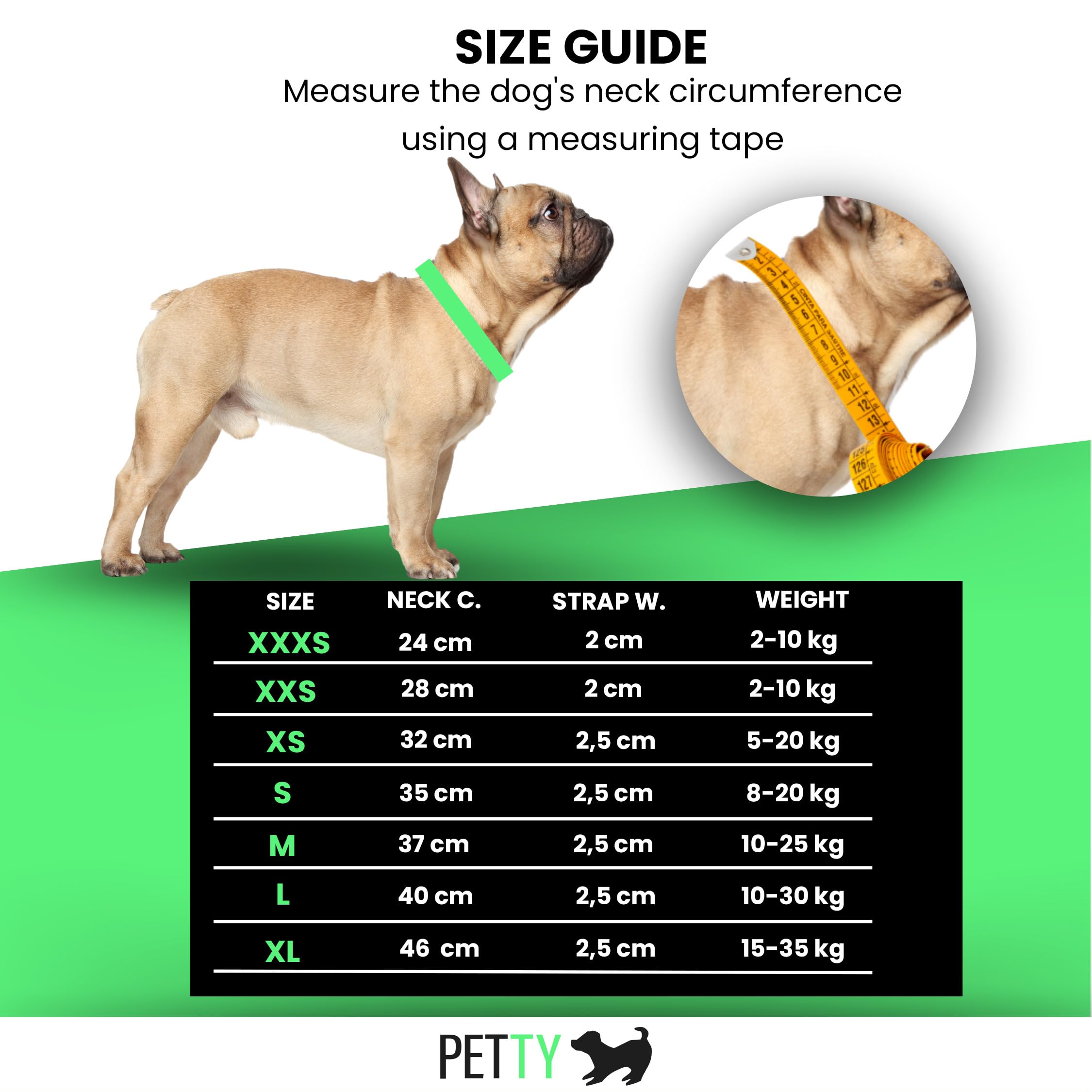 PETTY LED Dog Collar - Rechargeable USB Collar with Buckle Closure and Safety Button for Small Medium, and Large Dogs (XS Blue) - Image 4