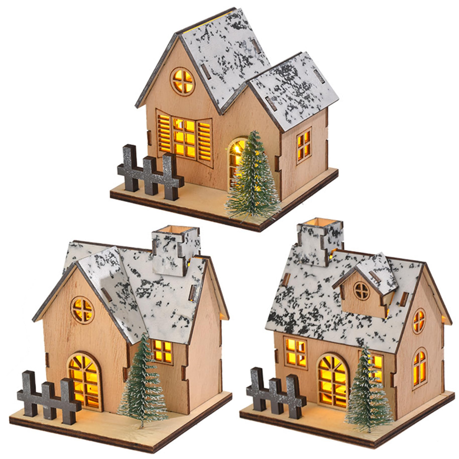 Village de Noël en bois rétro pour raviver les souvenirs des fêtes d'enfance
