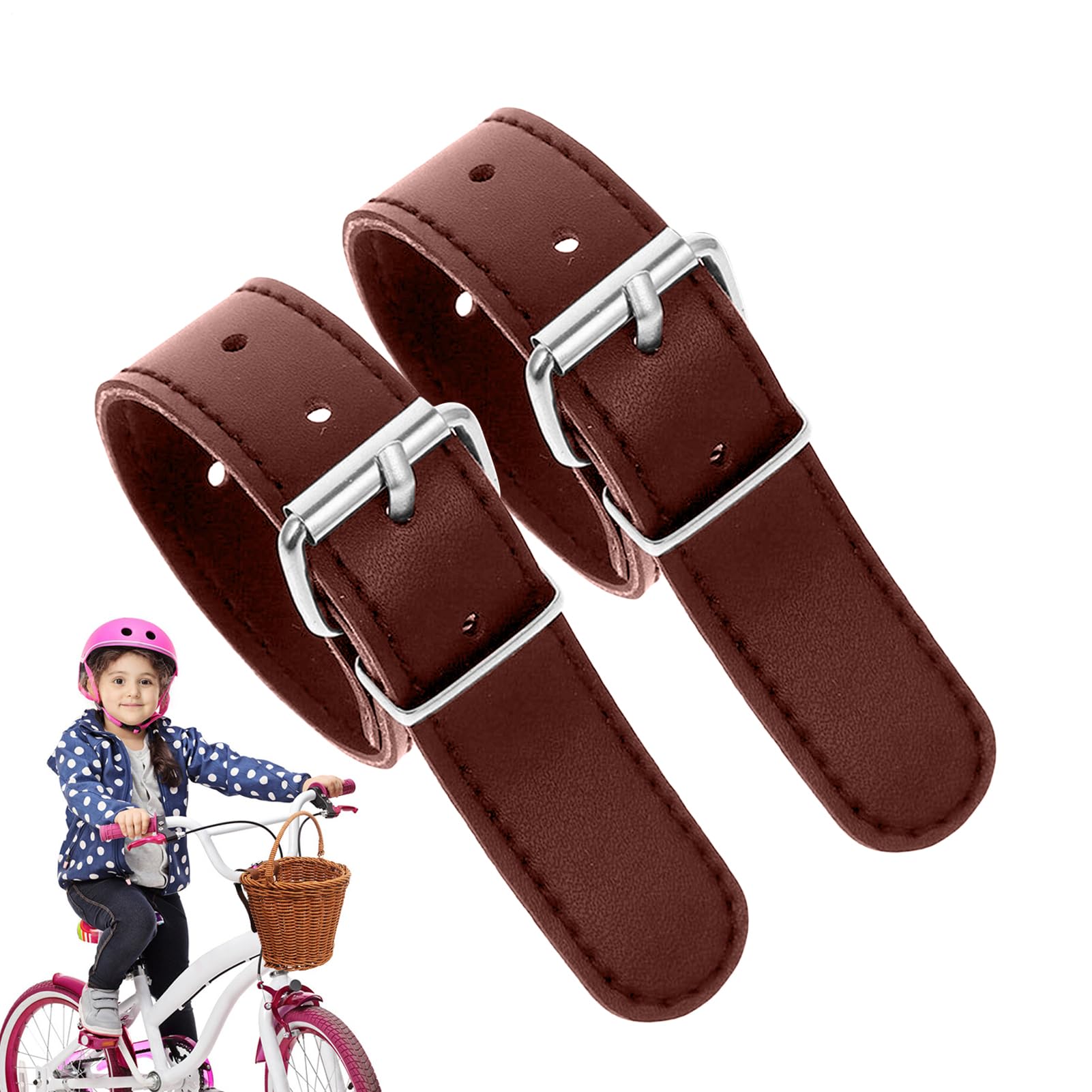 Cinghie per il Carico del Cestino della Bicicletta - Cinghie In Pelle Per Cestino Scooter Adulti E Bambini | Attrezzatura Regolabile di Supporto per la Guida in Cruiser Spiaggia per