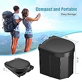 WADEO Portable Camping Toilet, Foldable Heavy Duty Travel Toilet for Adults, Sturdy 400lbs Capacity, Compact Car & Van Toilet with Lid & Bags for Camping, Hiking, Road Trips (Black + Seat Cushion) - 6