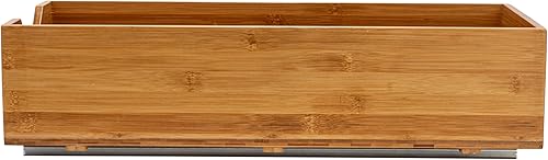 Miniatura 9 de Household Essentials Glidez - Organizador de almacenamiento extraíble de bambú y acero para uso debajo del gabinete, diseño de 1 nivel, se adapta a