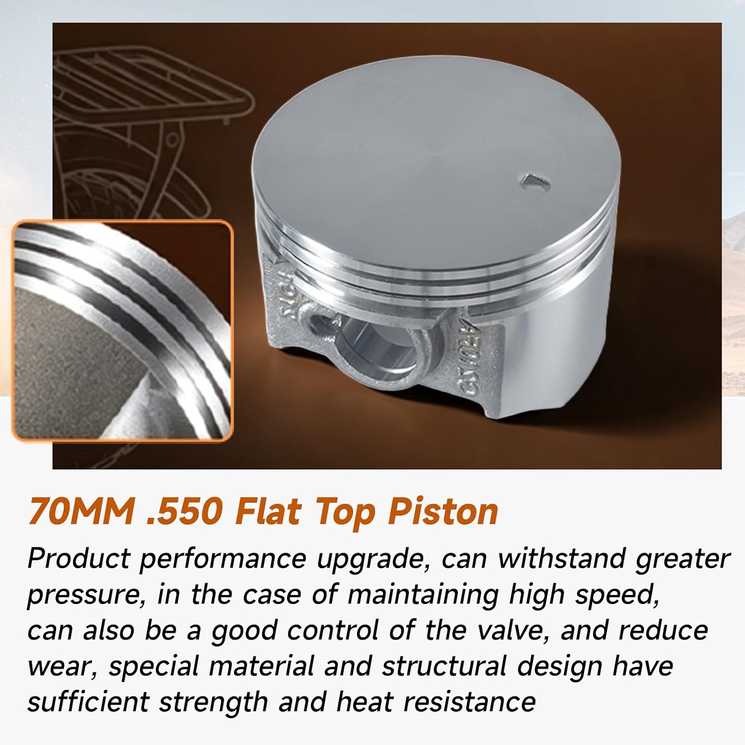 212 Hemi .265 Camshaft and 3.308" Connecting Rod Flywheel with 70mm Piston