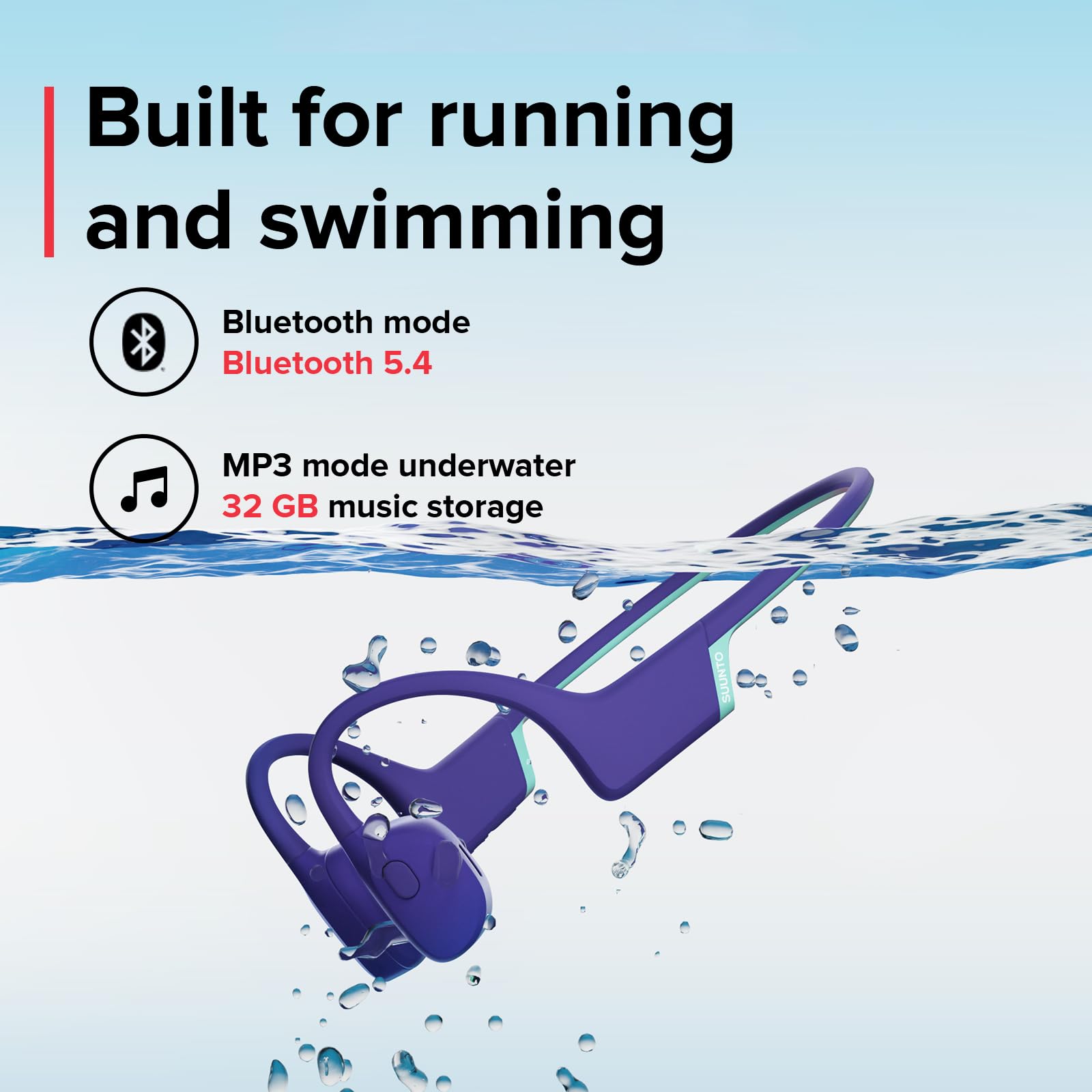 SUUNTO Aqua Light Swimming Open-Ear Bluetooth Headphone - Dettaglio