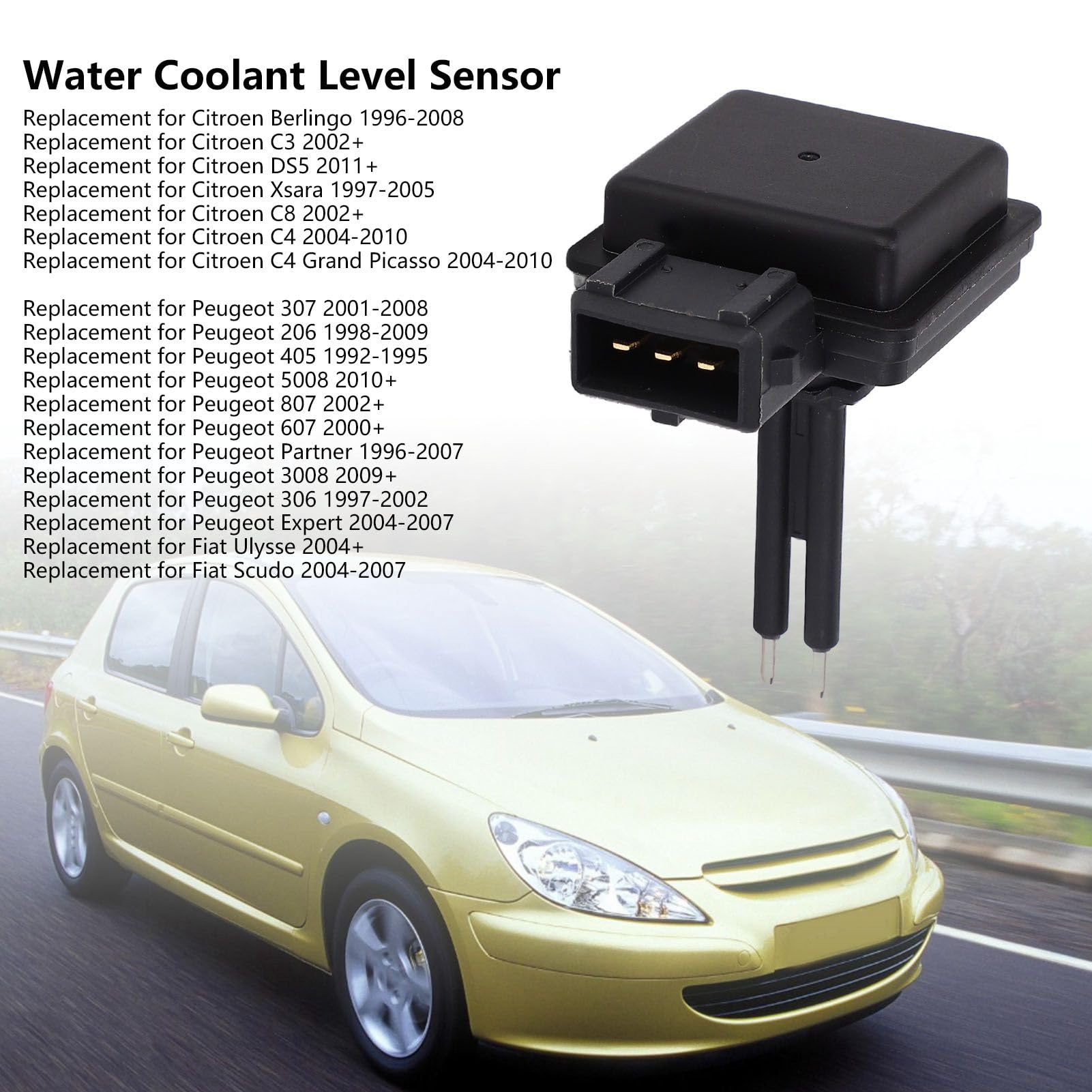 Sensore Livello Acqua Refrigerante, Adatto per C3 DS5, Ricambio per 307 206 405 5008 807, Ulysse Scudo 9646902580, 96 469 025 80, 1306.F0, 1306F0