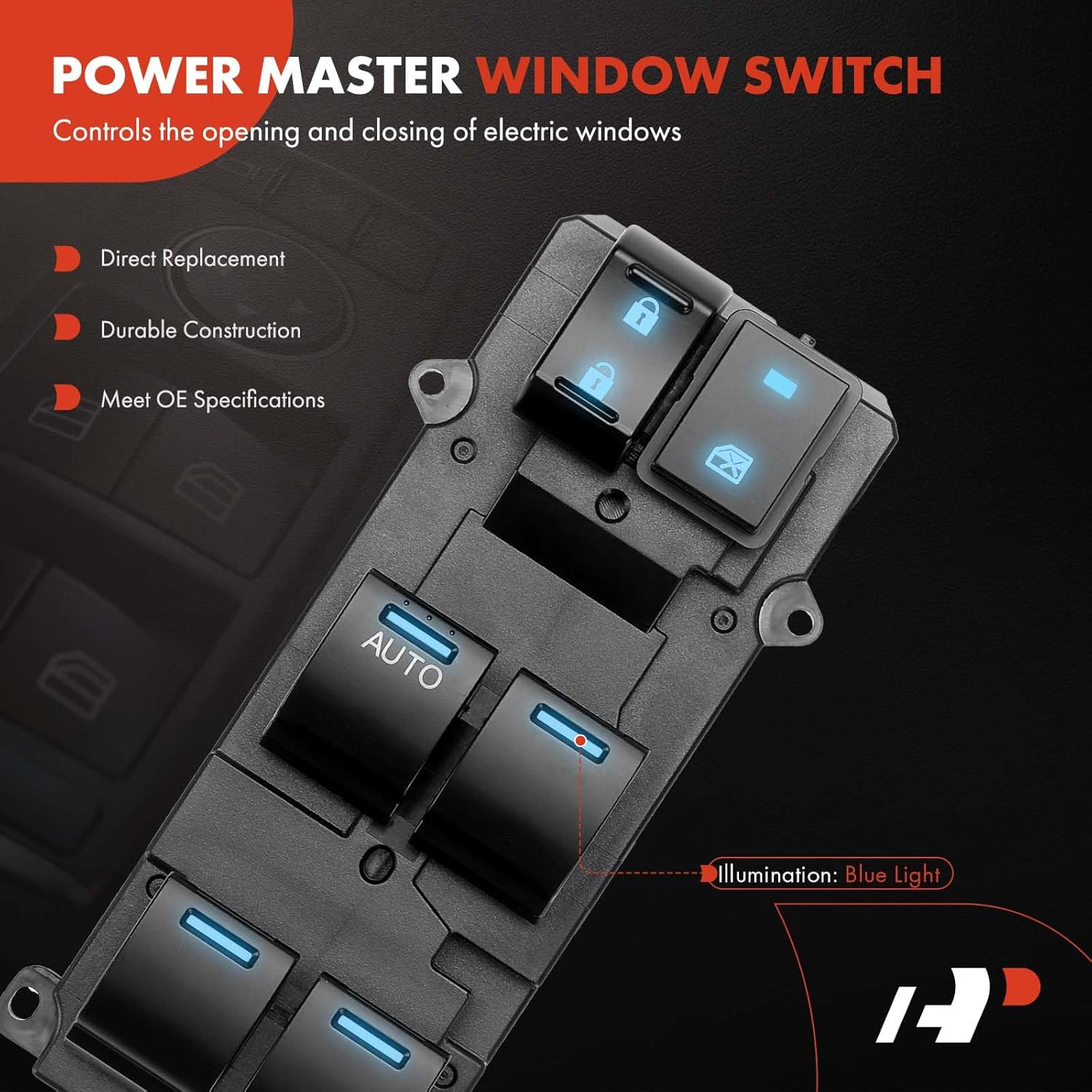 A-Premium Master Power Window Switch Compatible with Honda CR-V CRV EX-L, CR-V EX, 2014 2015 2016, Front Left Driver Side