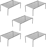 Vista 2 de Juego de 5 organizadores de estantes de gabinete de cocina, grandes (15.7 x 9.4 pulgadas), estantes de almacenamiento de despensa de alambre